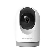 Powerology Indoor PTZ Smart Camera, 3MP 2304×1296 Resolution, Pan & Tilt Control, Human Detection, Motion Sensor, Two-Way Audio, Night Vision 8–10m, 2.4GHz Wi-Fi, TF Card Support up to 256GB, Android & iOS Compatible – White