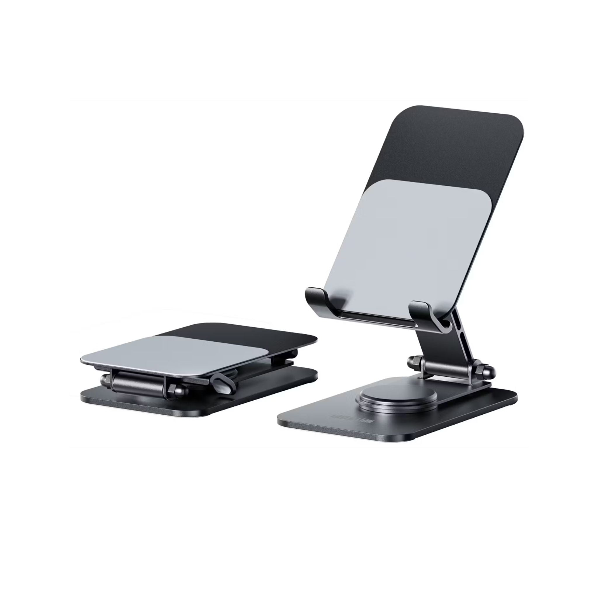 Green Lion M5-Foldable Phone & Tablet Holder, Compatible with 4-16" Devices, Cable Management, Anti-Slip Silicone Pad, 3-Axis Adjustment, Up to 300g Load Capacity - Black