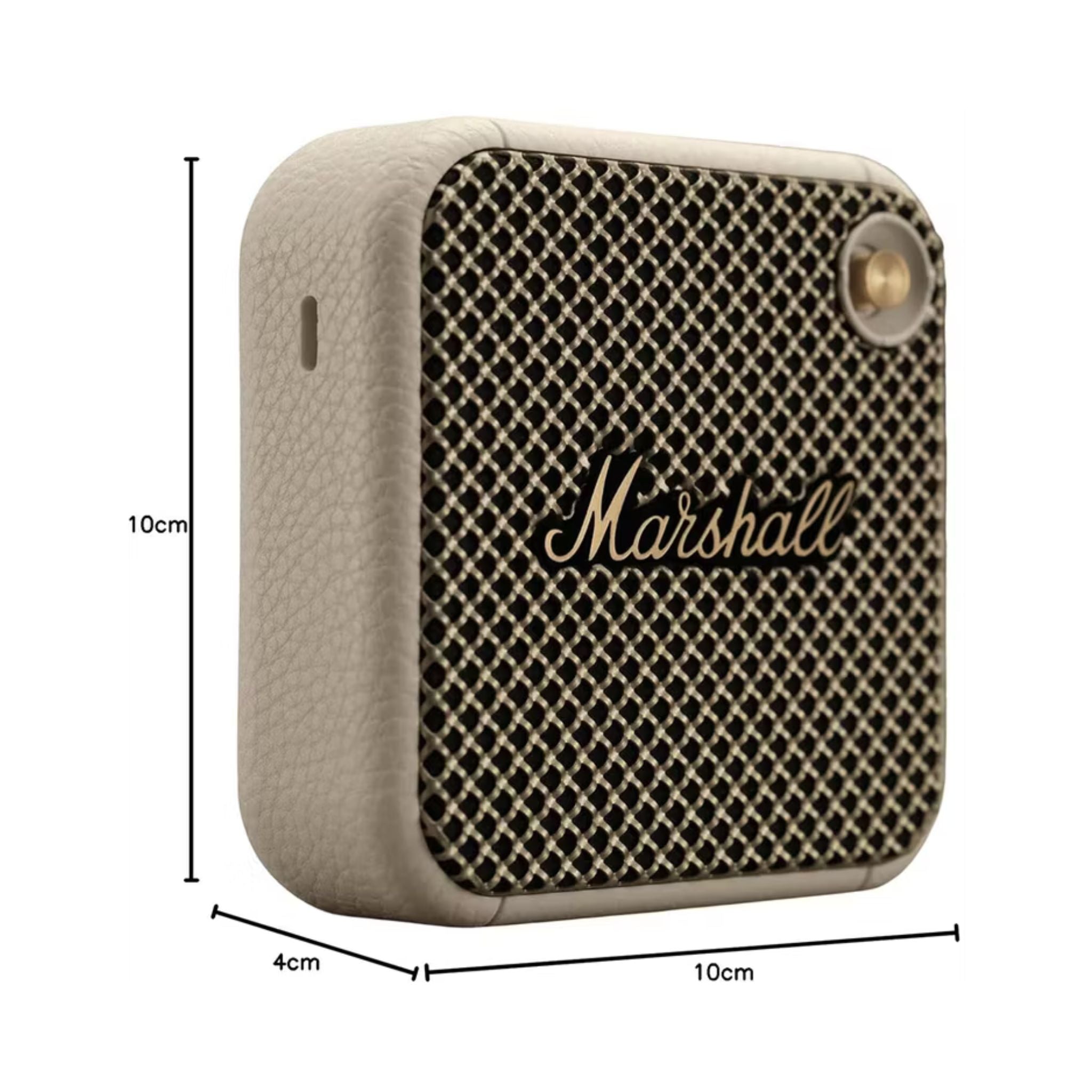 Marshall Willen II Compact Portable Wireless Speaker with Bluetooth Version 5.3, Water Resistant, Fast Charging, 17 Hours Play Time, 2.5 Hours Charging Time, Type-C Charging Port, Built-in Microphone, Lightweight Design - Cream