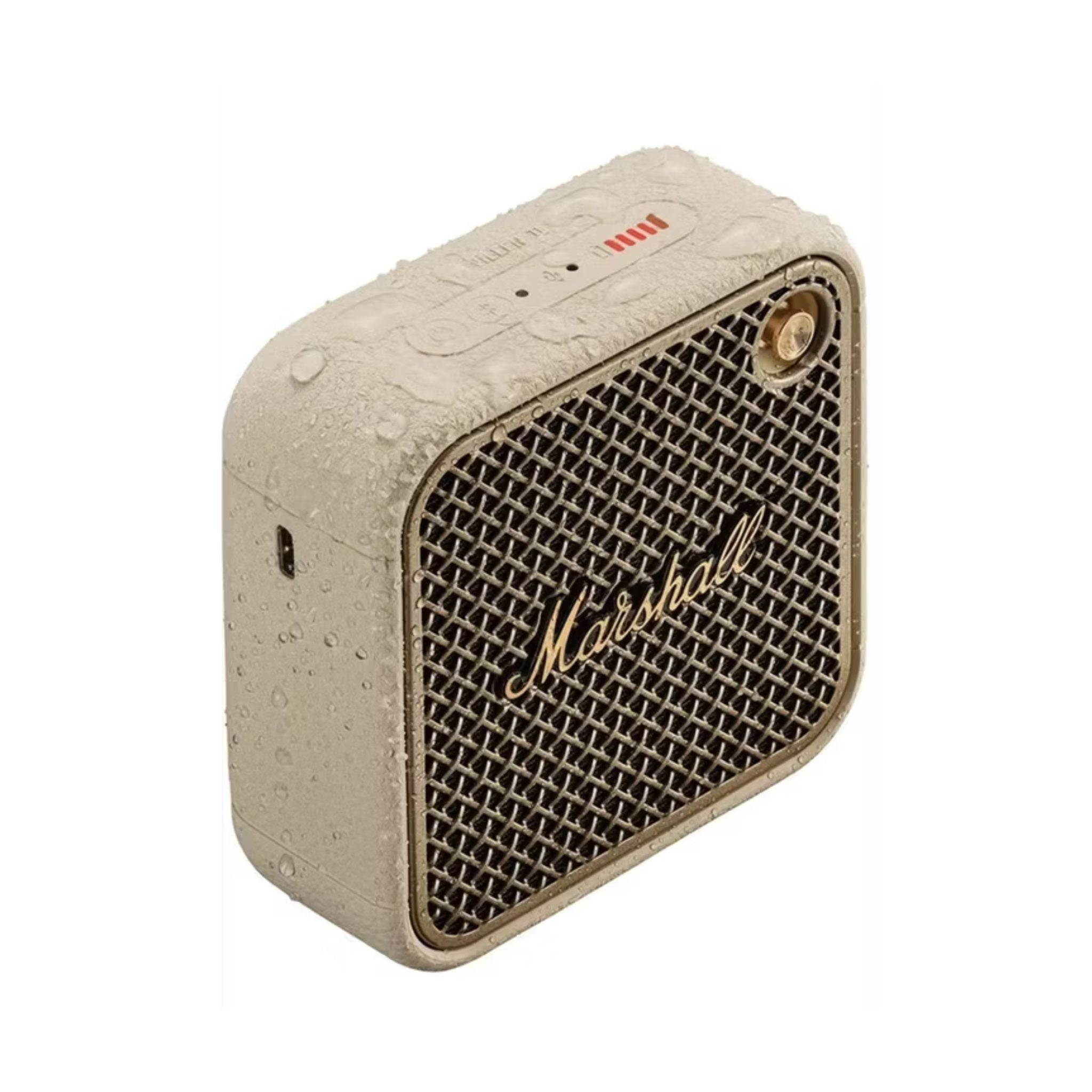 Marshall Willen II Compact Portable Wireless Speaker with Bluetooth Version 5.3, Water Resistant, Fast Charging, 17 Hours Play Time, 2.5 Hours Charging Time, Type-C Charging Port, Built-in Microphone, Lightweight Design - Cream