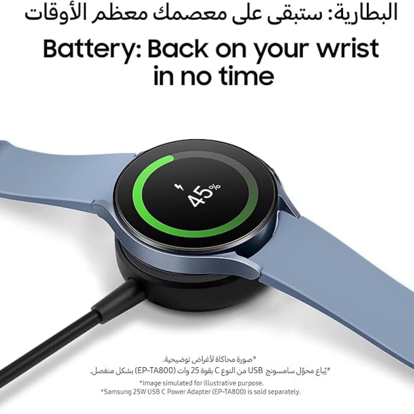 Samsung Galaxy Watch 5 (Bluetooth|Wifi|GPS) Long Lasting Battery, 44mm_Sapphire