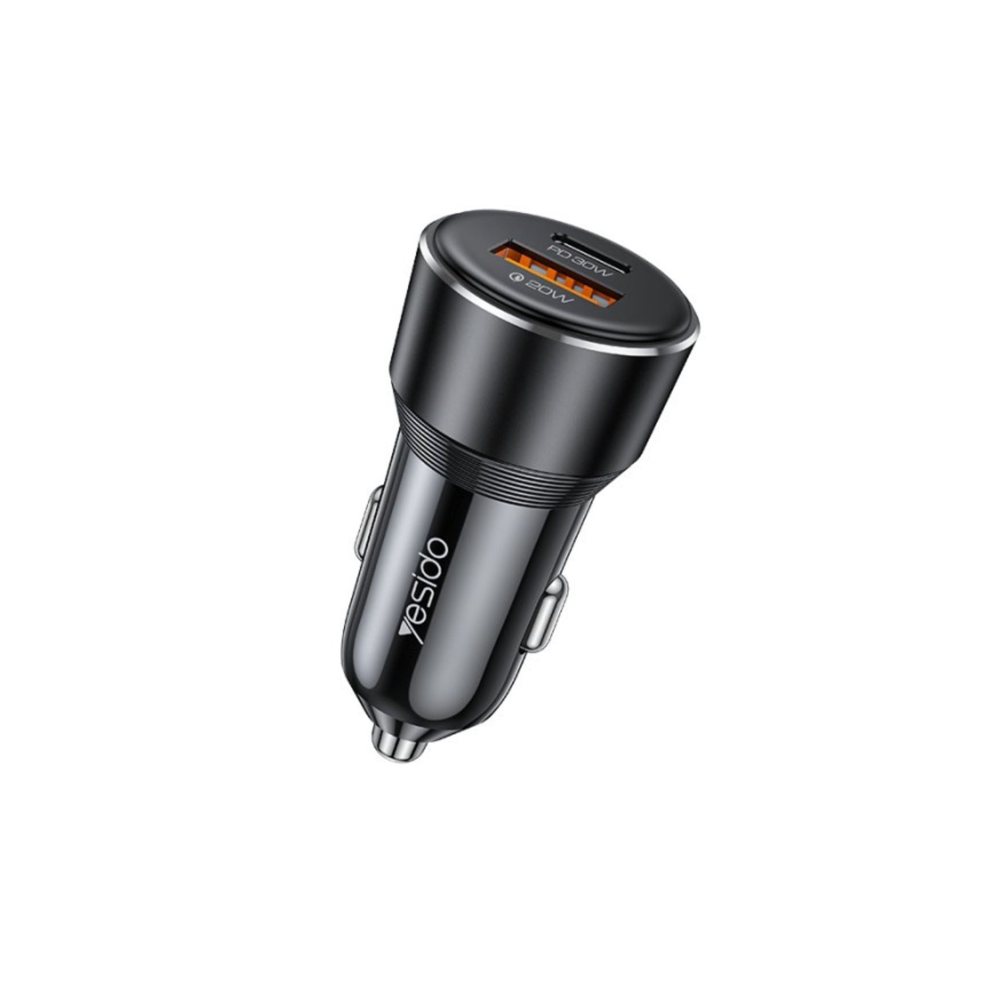 Car charger with digital display on a white background