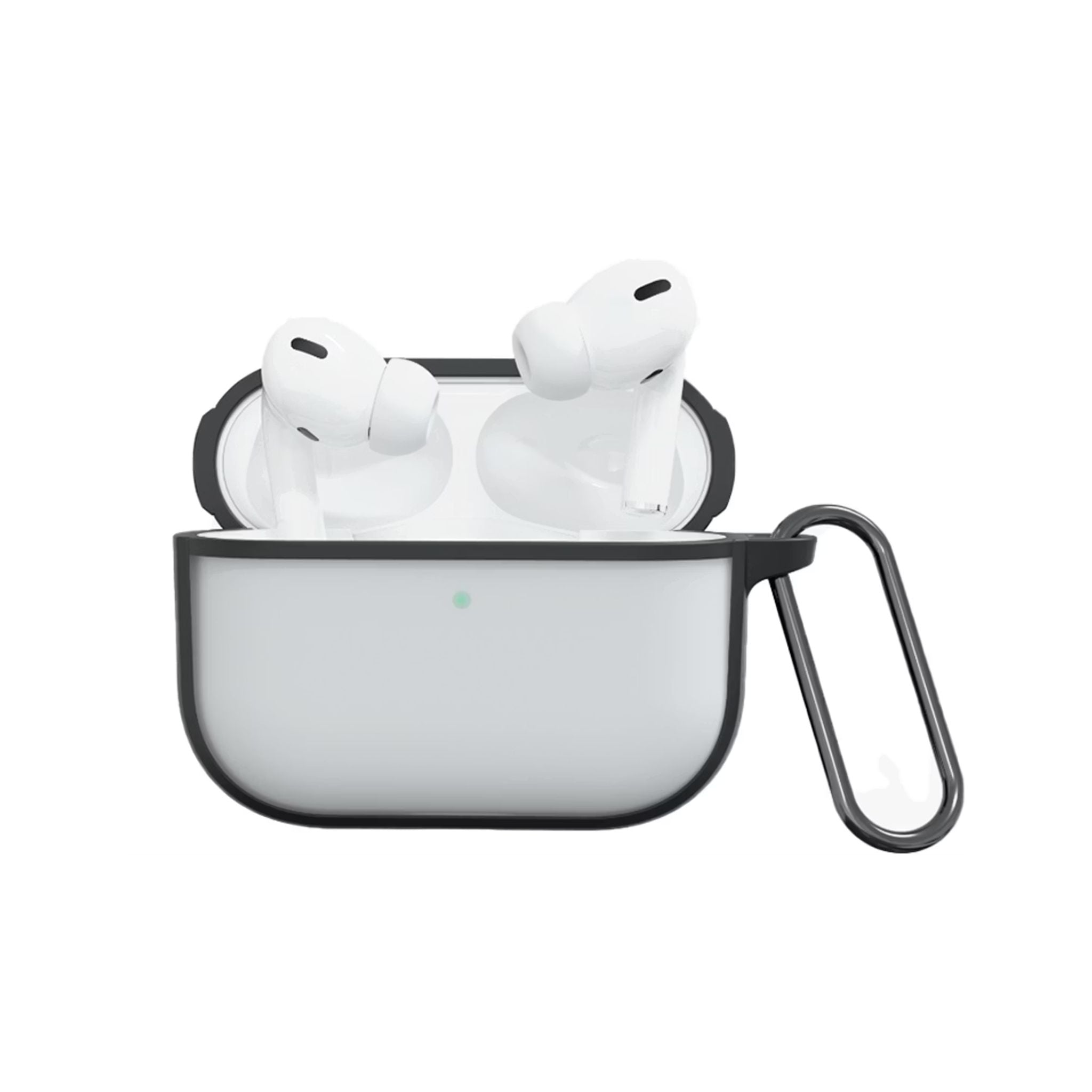 Green Lion Berlin Series Hybrid PC & TPU Protective Case for AirPods 3, Drop Protection, Scratch-Resistant, Wireless Charging Compatible, Carabiner Clip Included, 360° Full Protection, Protective Bumper Design - Gray