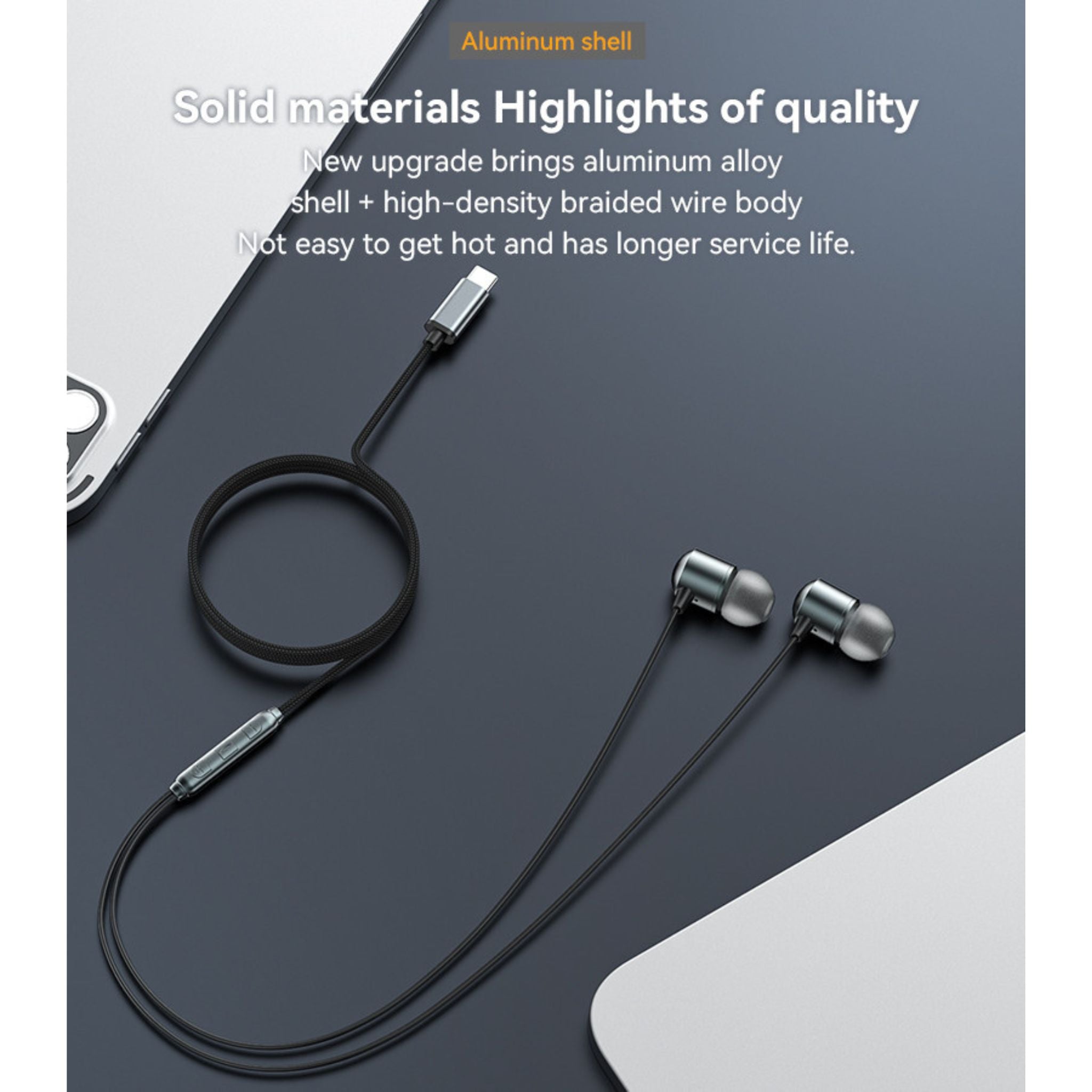 YESIDO YH43 HIFI Lossless Sound Quality 10mm Dynamic Speaker Type-C Digital Interface In-ear Earphone