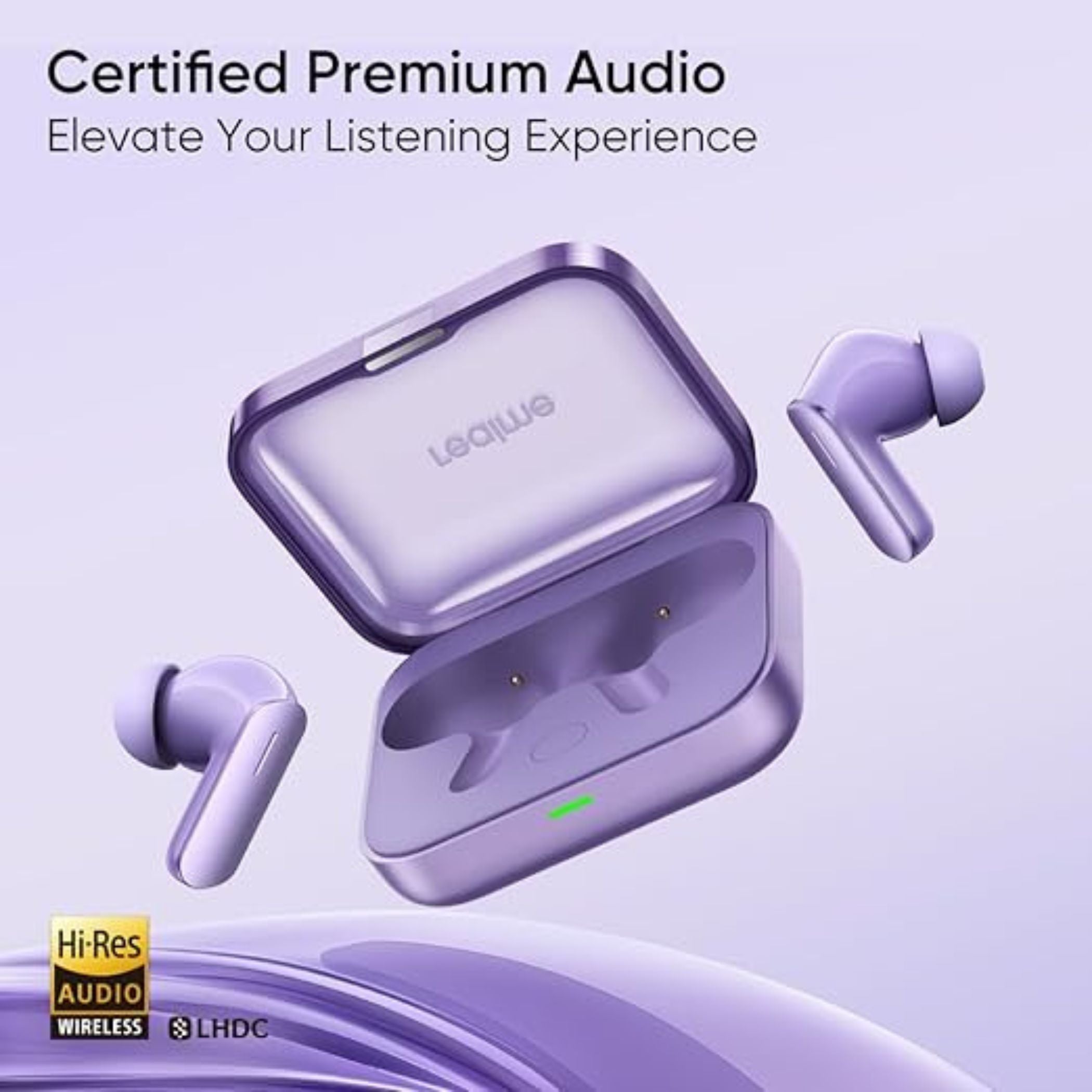 Realme Buds Air 7 True Wireless Earbuds, 52dB ANC, Hi-Res LHDC 5.0, 12.4mm Deep Bass Driver, 360° Spatial Audio, 52H Playtime, 6-Mic ENC, Bluetooth 5.4, IP55 Water Resistant, Fast Charging – Lavender Purple