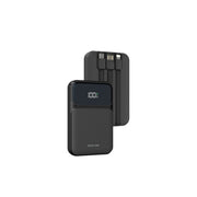 A black Green Lion 3 in 1 integrated power bank with a digital display showing battery percentage, featuring a PD 20W charging port and a USB-A port.