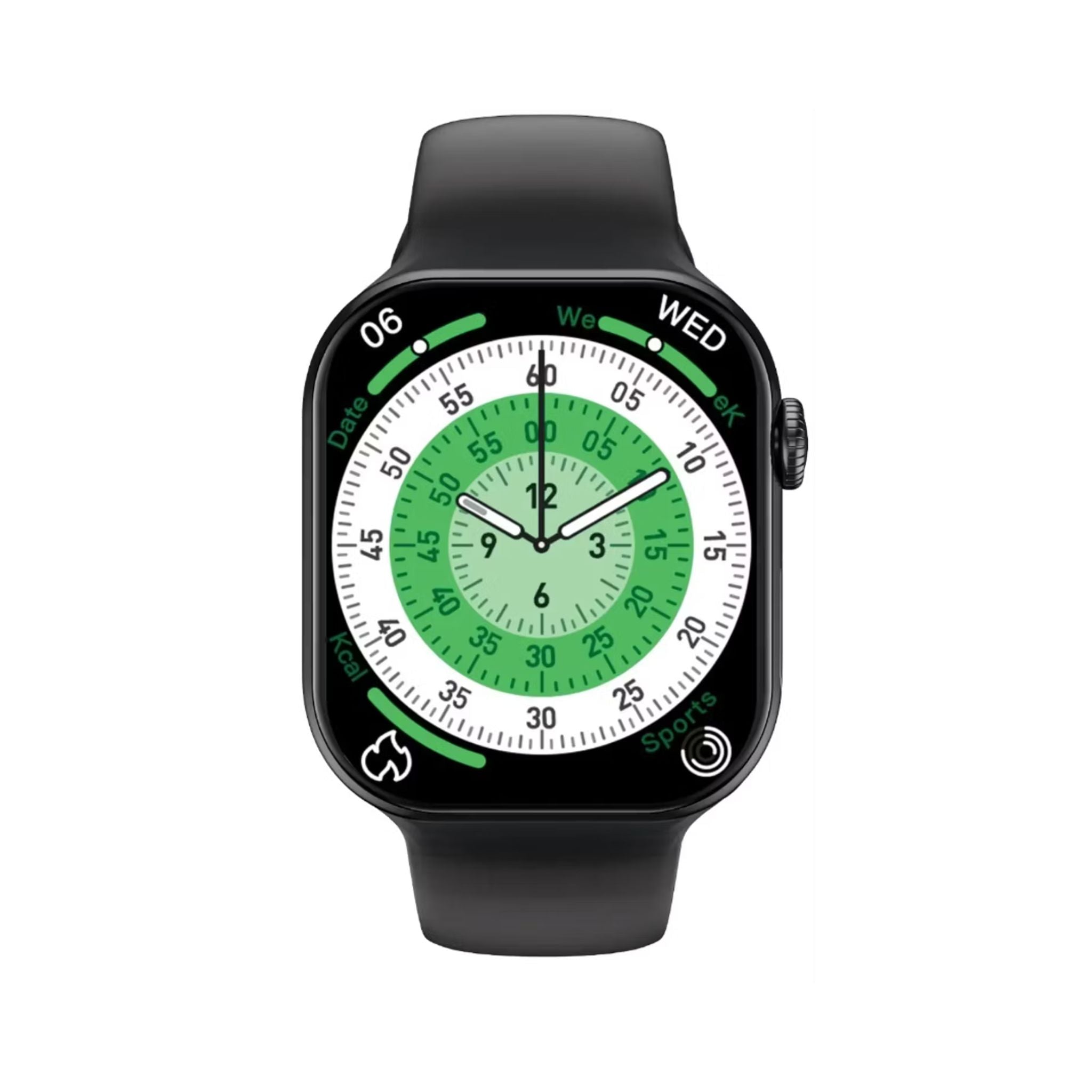 Green Lion Communicate 42mm Smart Watch with 1.85” AMOLED Display, 190mAh Battery, 1GB Flash Storage, IP68 Waterproof, 2-3 Days Working Time, 10 Days Standby Time, Bluetooth Version 3.0 + 5.4, Wireless Charging, Always-On Display, 500+ Watch Faces - Black