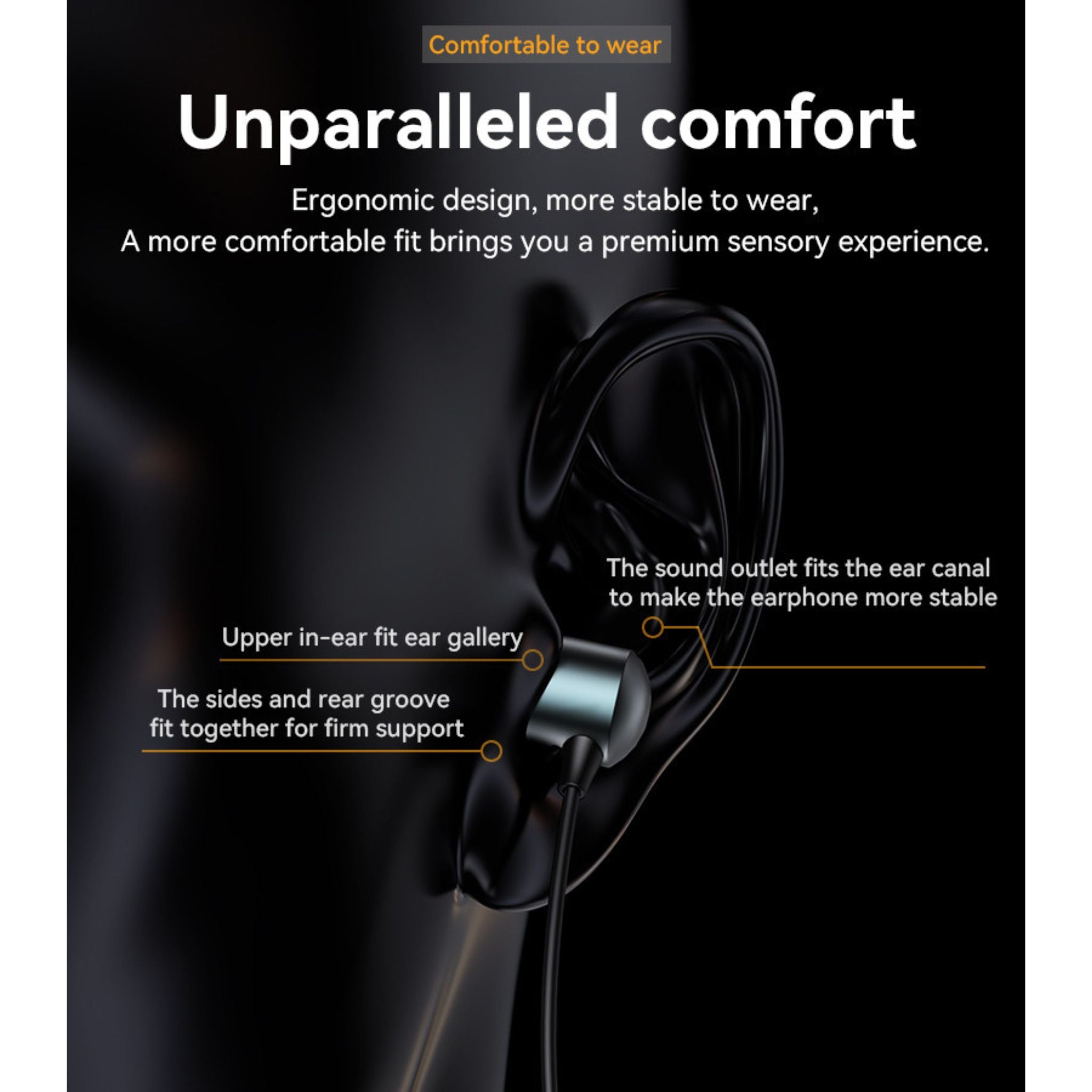YESIDO YH43 HIFI Lossless Sound Quality 10mm Dynamic Speaker Type-C Digital Interface In-ear Earphone