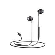 Yesido Earphones with Wired Control and Ergonomic Design, 3 Buttons and Type-C Connector, Yesido YH49 - Black