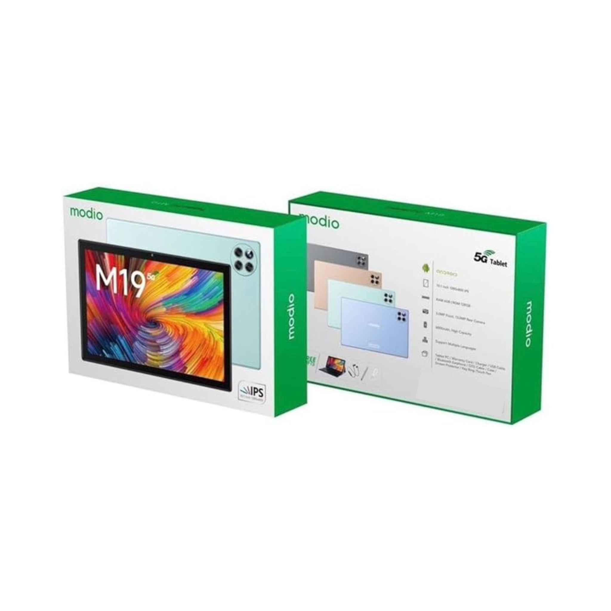 Modio M19 5G Wifi Tablet PC with 8GB RAM 512GB ROM HD IPS Screen 10.1 inch 1280*800-Green