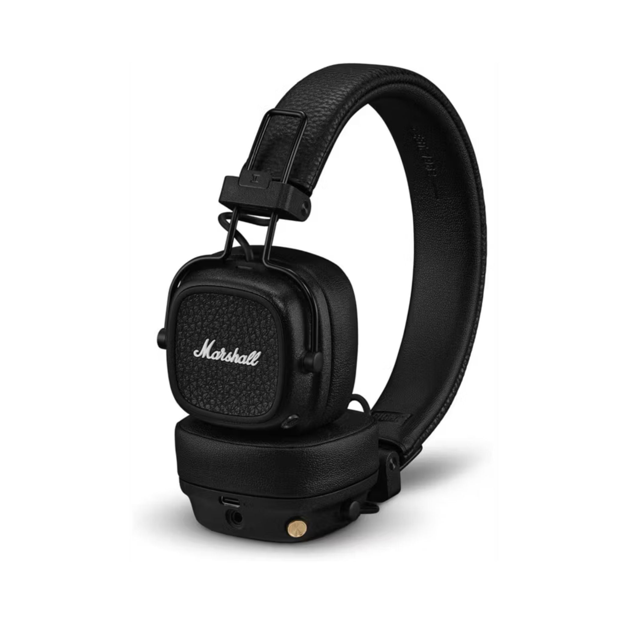 Marshall Major V Wireless On-Ear Headphones with Rugged & Foldable Design, Wireless Charging, 3 Hours Charging Time, Customizable M-Button, Bluetooth Version 5.3, Up to 100 Hours Play Time - Black