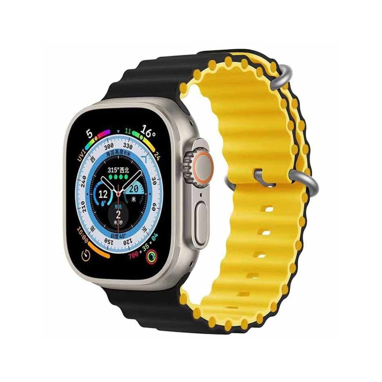 Green Lion Felex Silicone Strap For iWatch_Black/Yellow