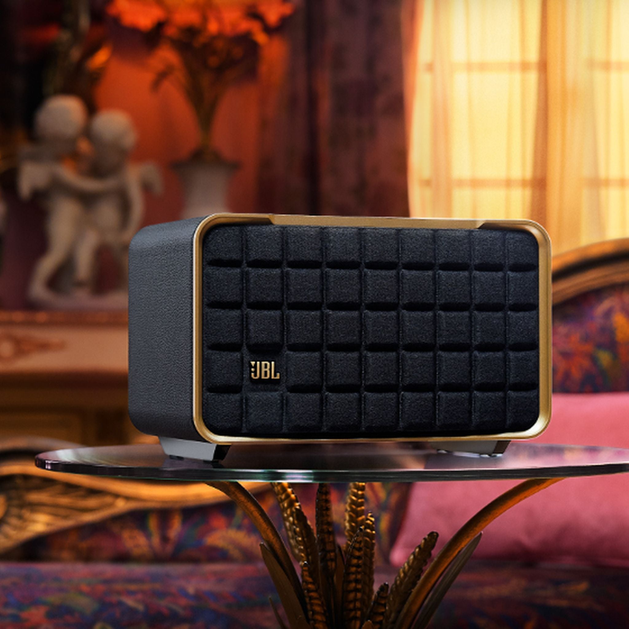 JBL Authentics 200 Smart Home Speaker With Wi-Fi, Bluetooth, Voice Assistants And Retro Design - Black