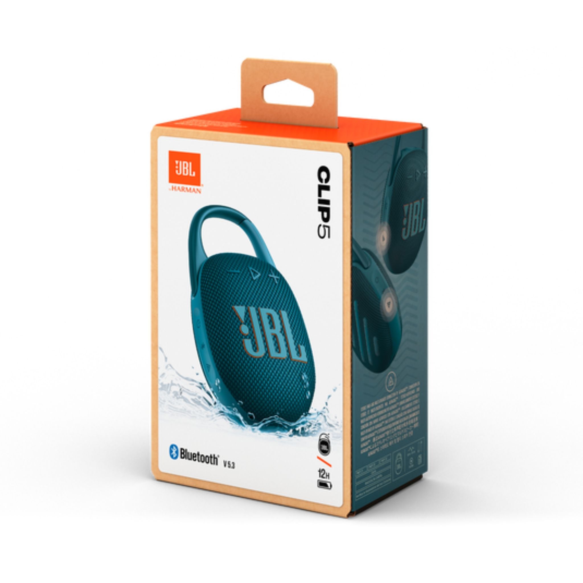 JBL Clip 5 Ultra-portable waterproof speaker with AURACAST, Powerful Audio, Dustproof, Wireless Bluetooth Streaming, 12 Hours of Playtime,Blue