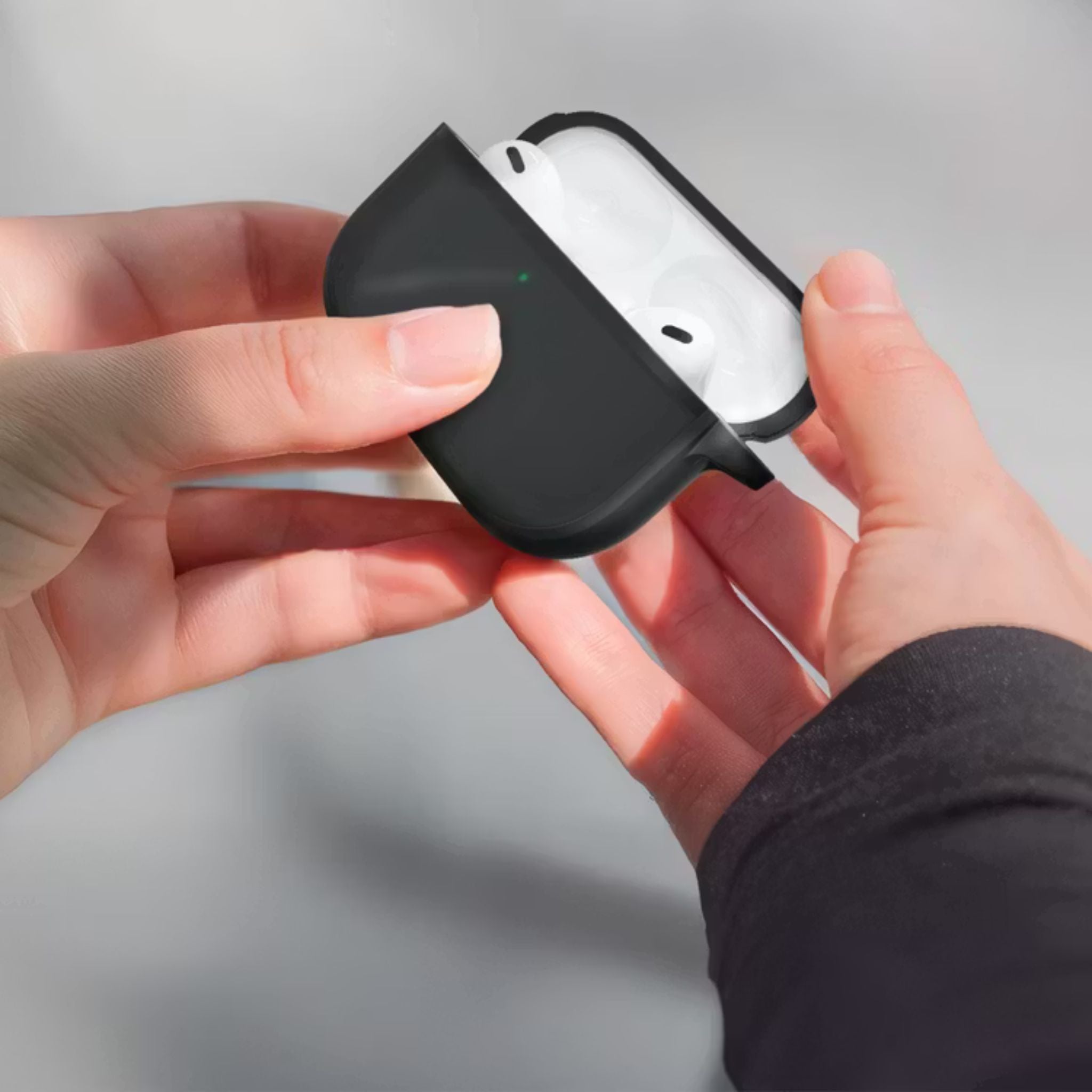 Green Lion Berlin Series Hybrid PC & TPU Protective Case for AirPods 3, Drop Protection, Scratch-Resistant, Wireless Charging Compatible, Carabiner Clip Included, 360° Full Protection, Protective Bumper Design - Black