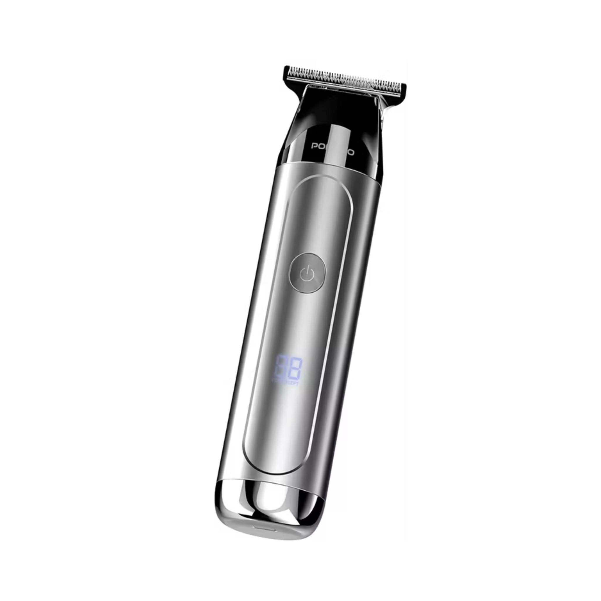 Hair trimmer with digital display on a white background