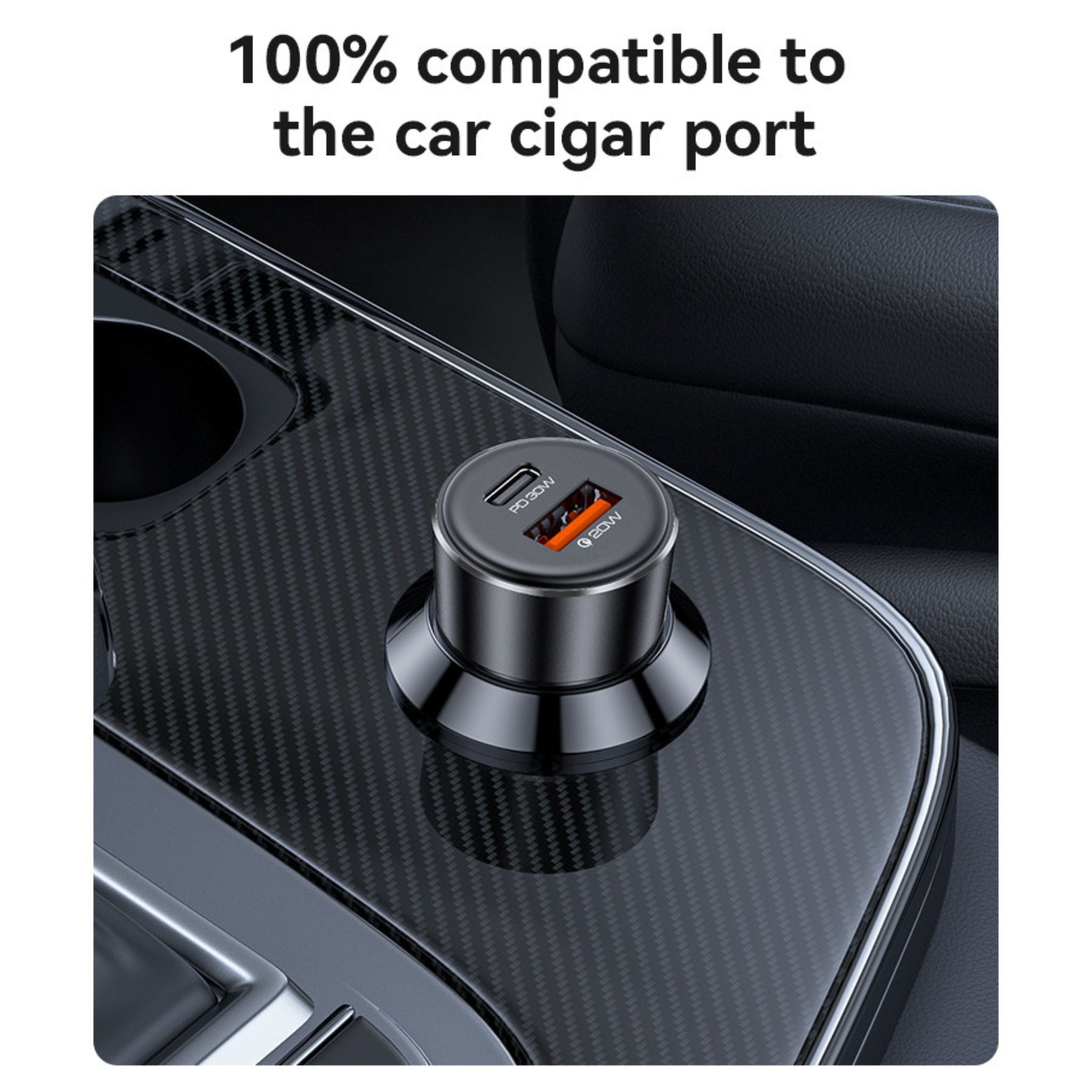 Yesido Y64 Aluminum Alloy USB + TC PD30W + USB20W Multi Protection 50w Fast Charging Car Charger - Black