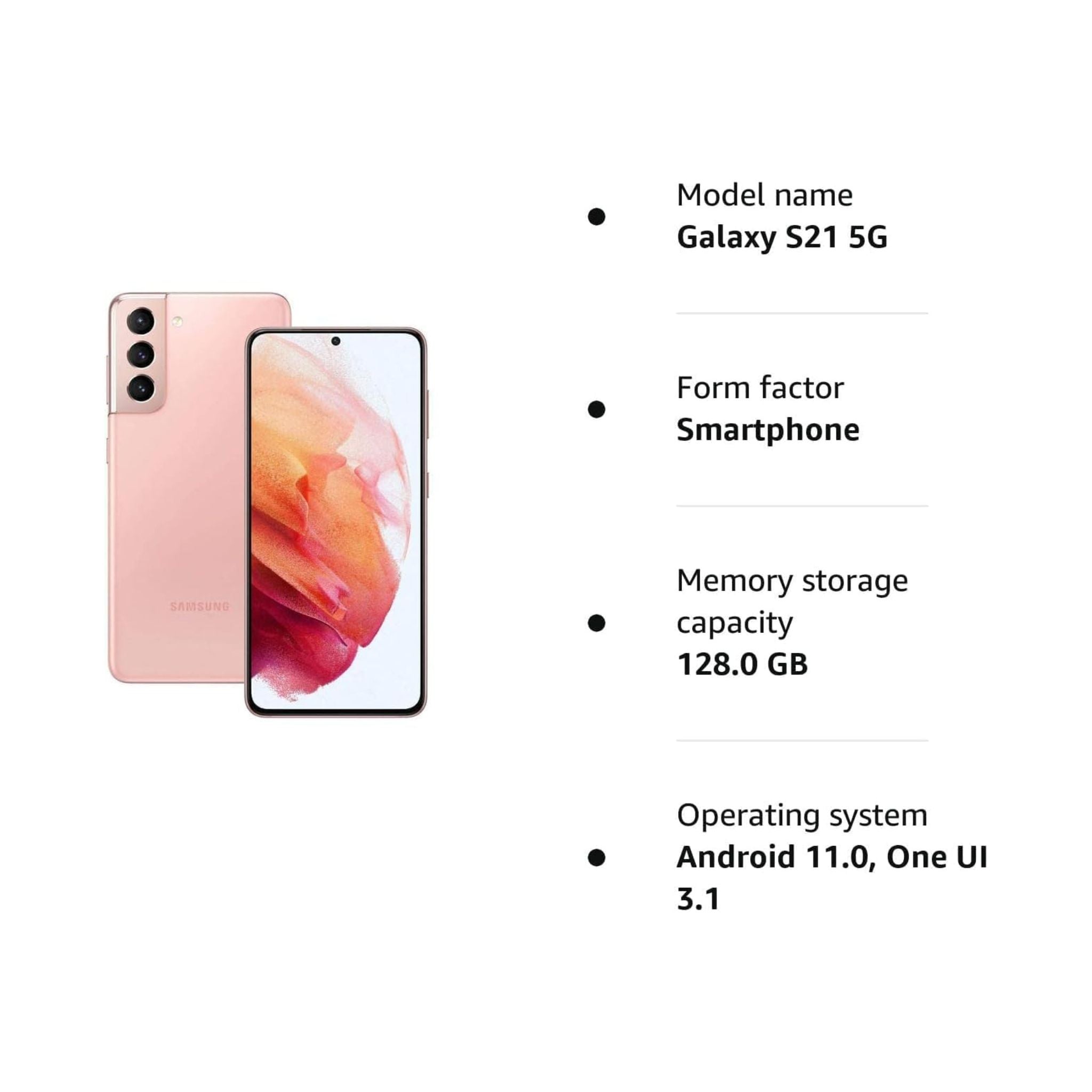 Samsung Galaxy S21 5G (USED) Android Mobile Phone 128GB-Phantom Pink
