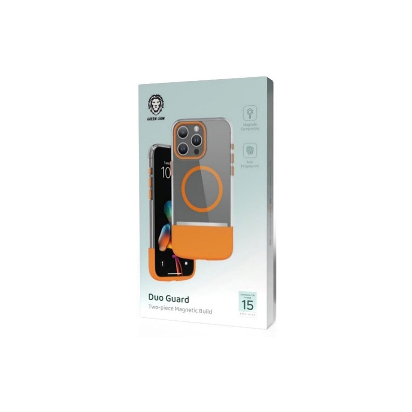 Green Lion Duo Guard Case_iPhone 15 Pro Max and iPhone 15 Pro_Orange