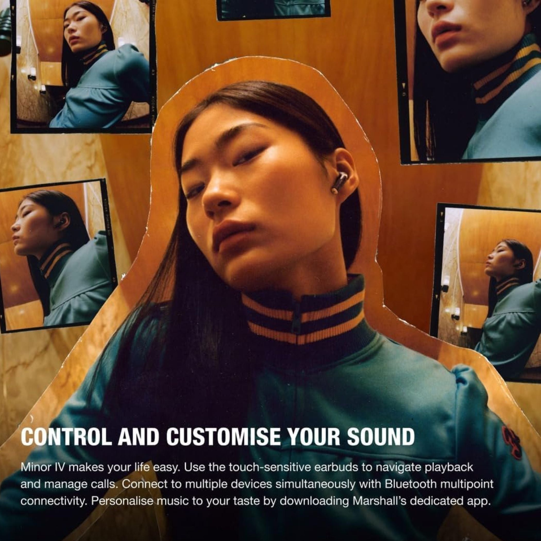 Marshall Minor IV Wireless Earbuds with Active Noise Cancellation, Waterproof, 12mm Driver Size, Bluetooth Version 5.3, Up to 30 Hours Playtime, Touch Control- Black