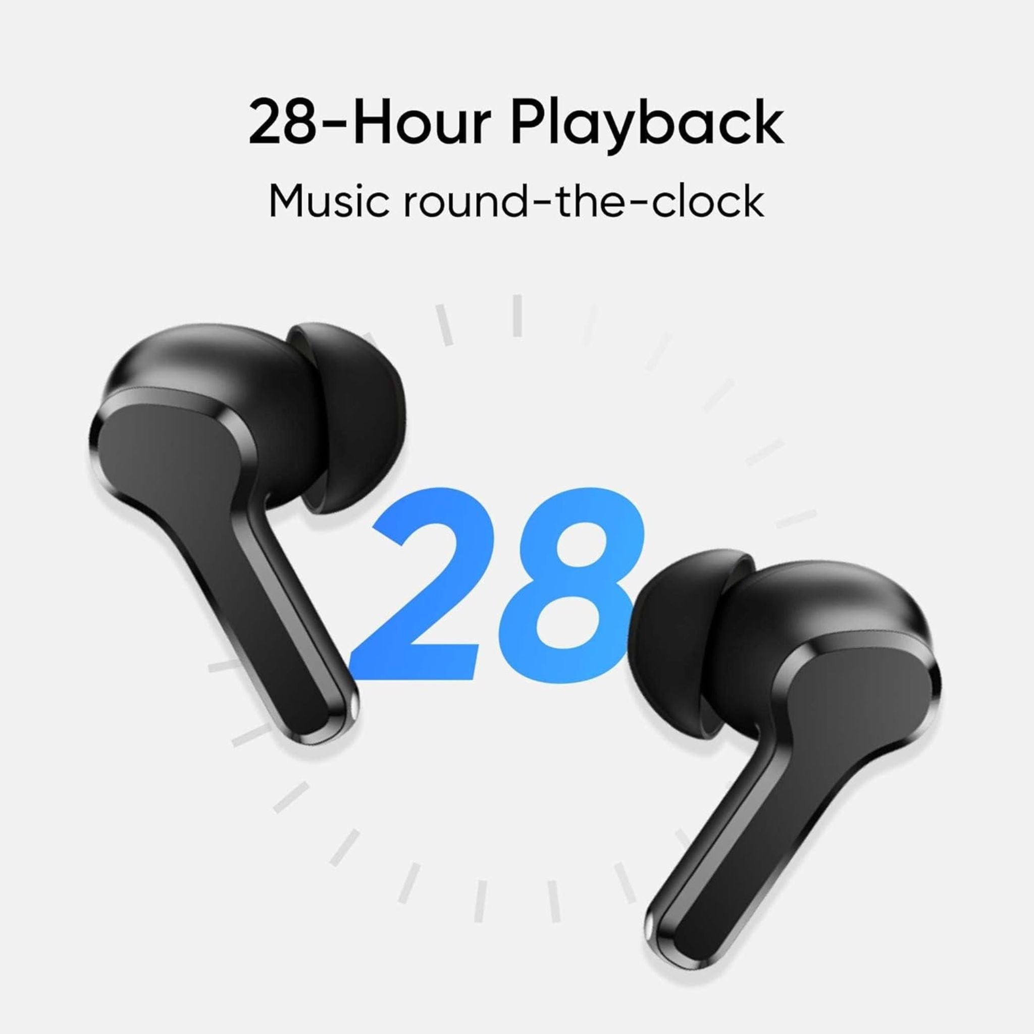 Realme T100 True Wireless Earbuds With AI Noise Cancelling - Black
