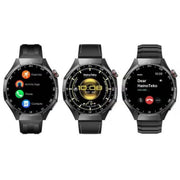 HainoTeko RW-77 Waterproof Smart Watch With AMOLED Display Bluetooth Calling 10 Days Battery Life and 3 Pair Straps Designed for Ladies and Gents - Black