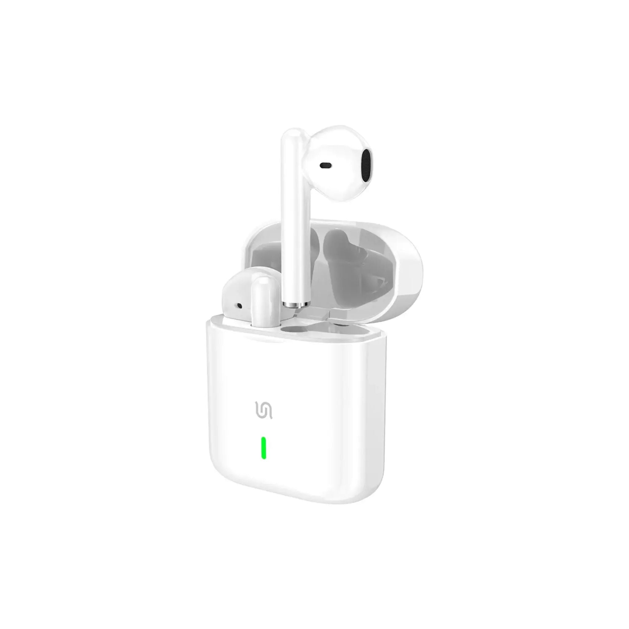 Porodo Soundtec PopWave True Wireless Deep Bass Earbuds with Voice Assistant, 200mAh Charging Case & 25mAh Earbuds Battery, Up to 4 Hours Working Time, 13mm Powerful Driver, Touch Control - White