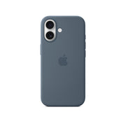 Blue phone case with Apple logo on a white background
