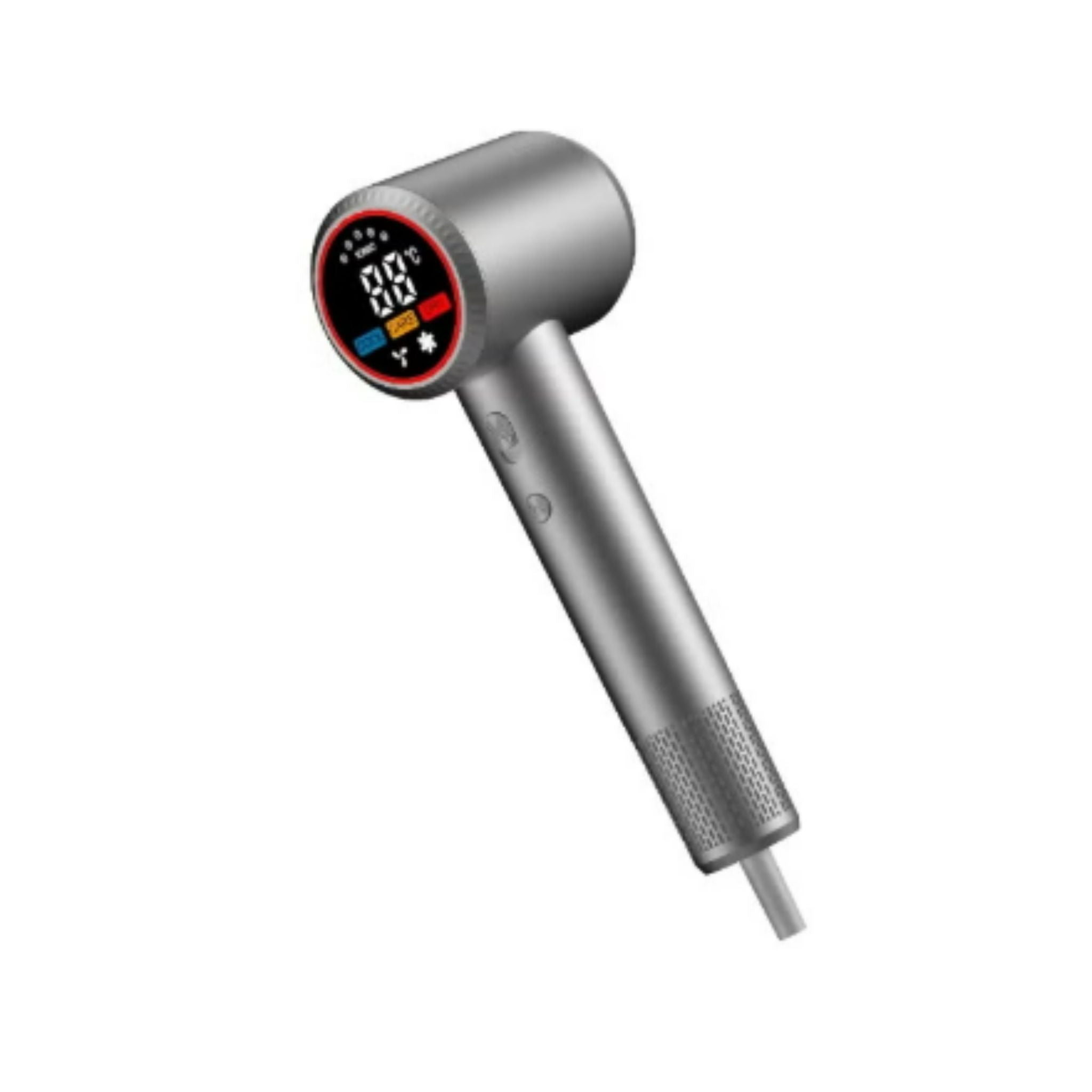 Green Lion LUXAIR Hair Dryer, 1600W BLDC Motor, Digital Display, Hot & Cold Air Alternating Mode, 3 Heat Settings, 2 Wind Speeds, Low Noise 68dB, Durable PC+ABS Body with Copper Heating Element, 1.8m UK Plug – Grey