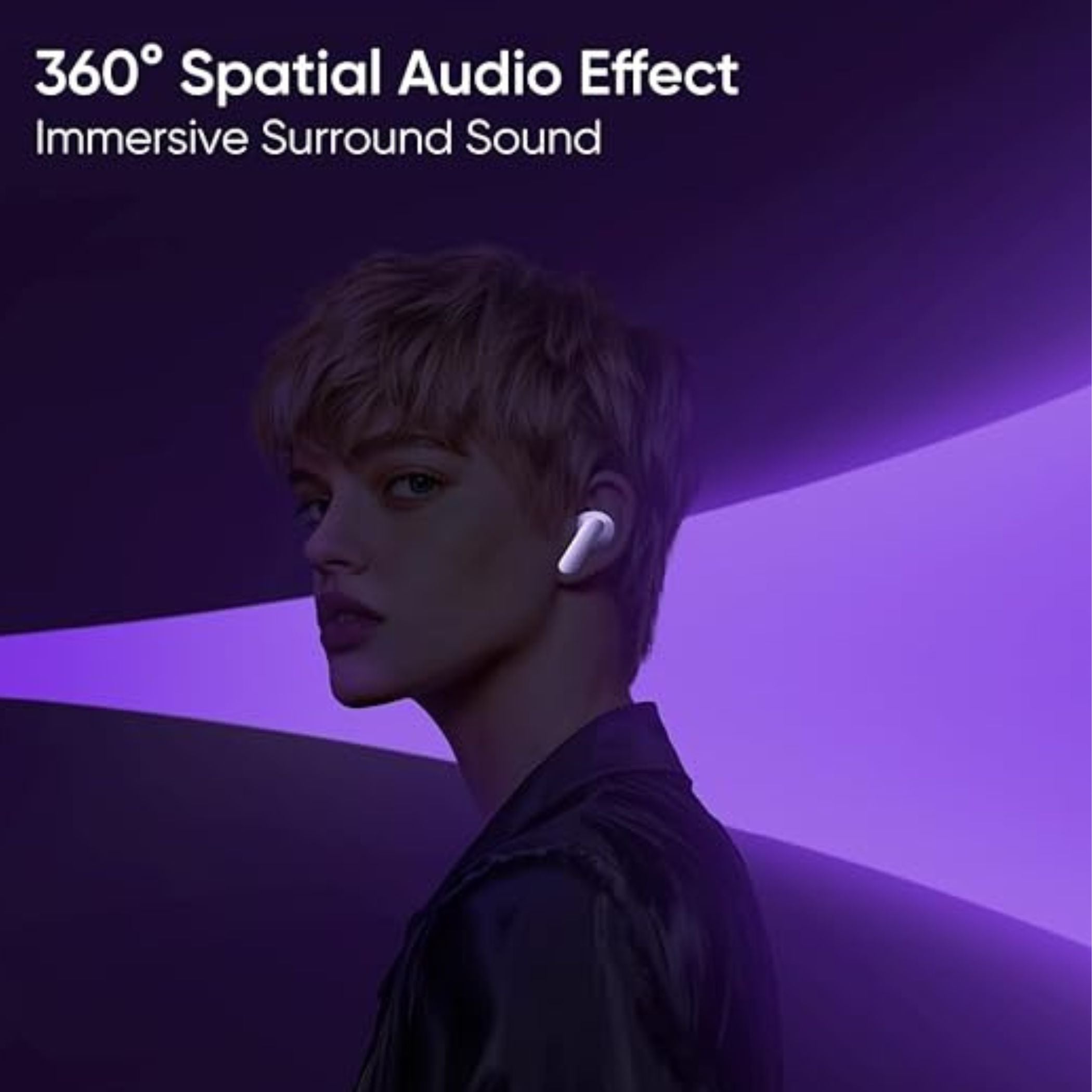 Realme Buds Air 7 True Wireless Earbuds, 52dB ANC, Hi-Res LHDC 5.0, 12.4mm Deep Bass Driver, 360° Spatial Audio, 52H Playtime, 6-Mic ENC, Bluetooth 5.4, IP55 Water Resistant, Fast Charging – Lavender Purple