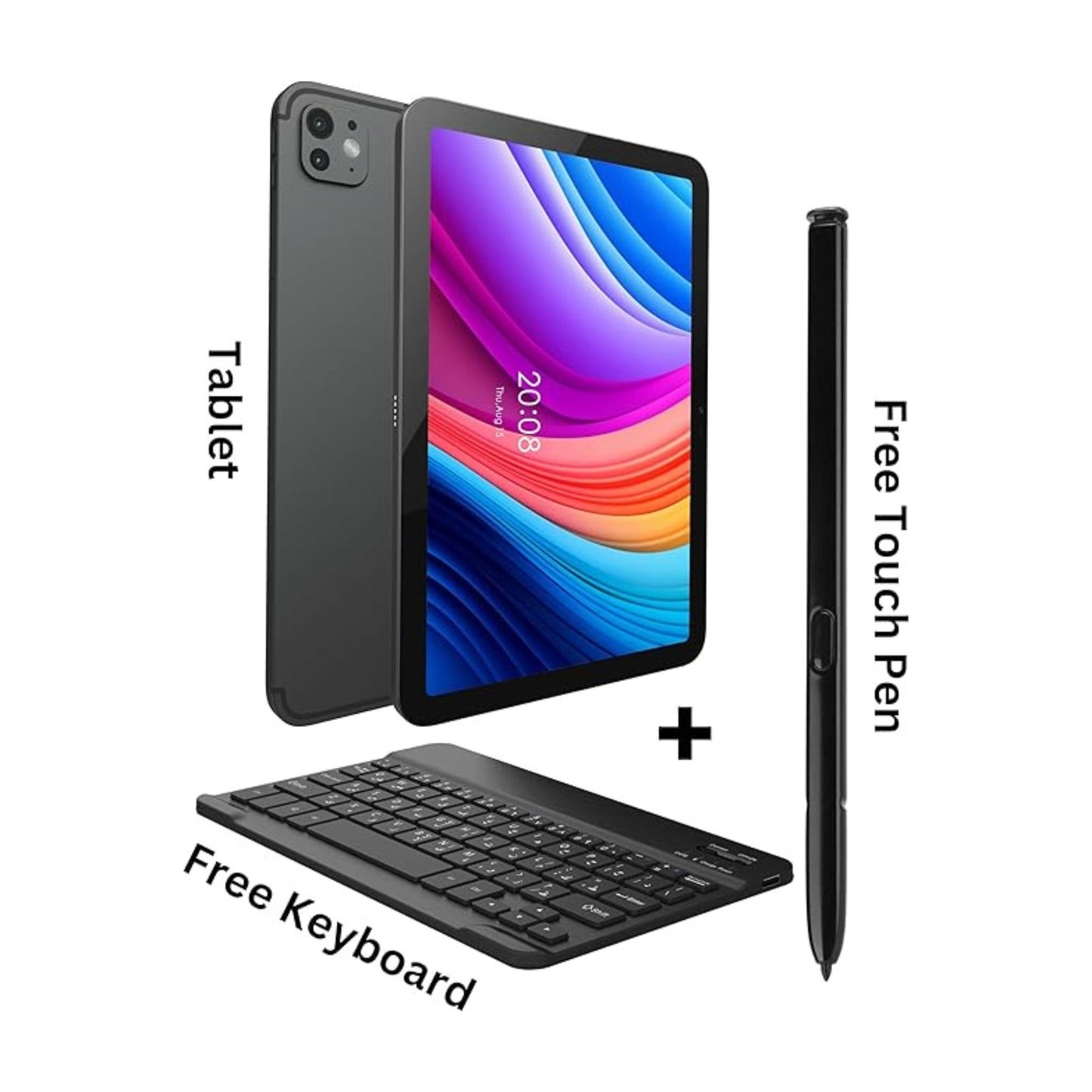 OTEETO TAB 15 Tablet/10.1 Inch/4G SIM/iOS Style Operating System/5G Dual SIM/Octa Core Processor 2.0GHz/Included Flip Cover&Keyboard/8GB RAM + 512 GB ROM/Android 13/6000 mAh/8MP Front+13 MP Rear_Gray