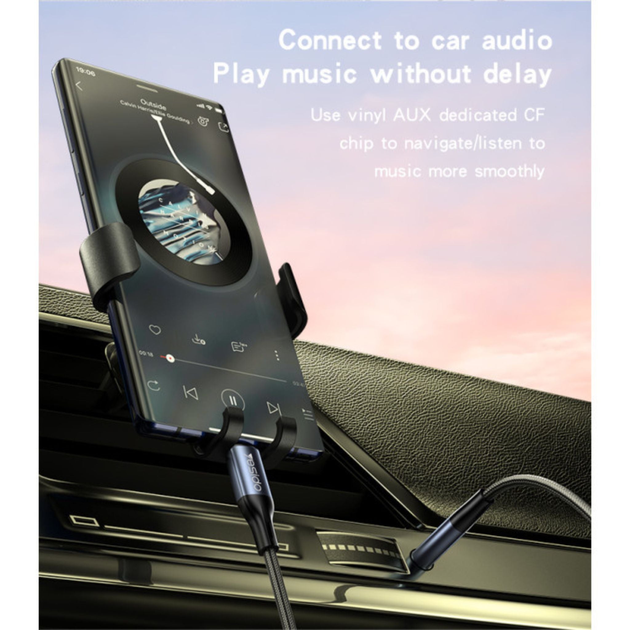 Yesido YAU42 Aluminum Alloy Built-in High-performance Type-C to 3.5MM AUX HD Call Audio Cable