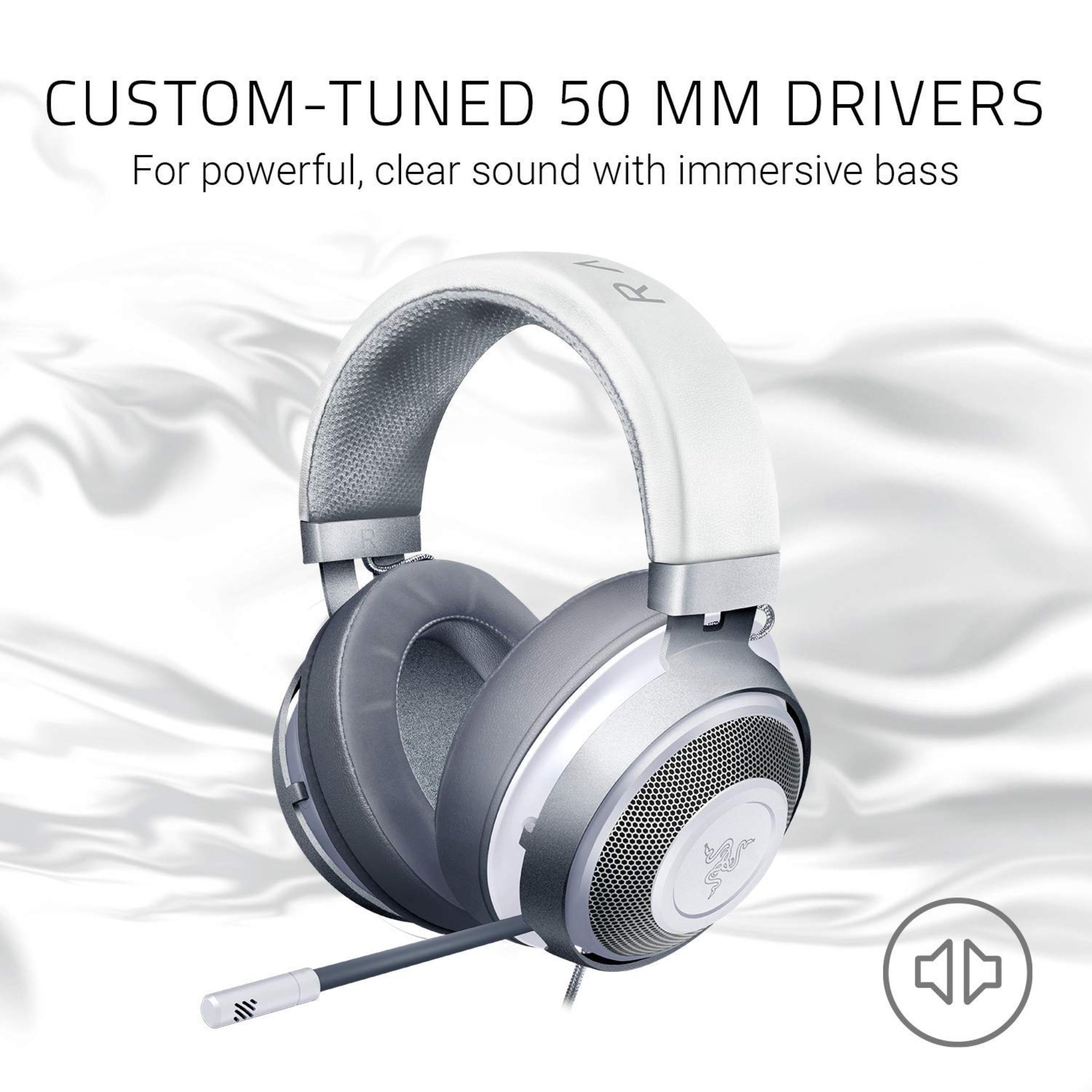 Razer Kraken Multi-Platform Wired Gaming Headset -  Mercury White