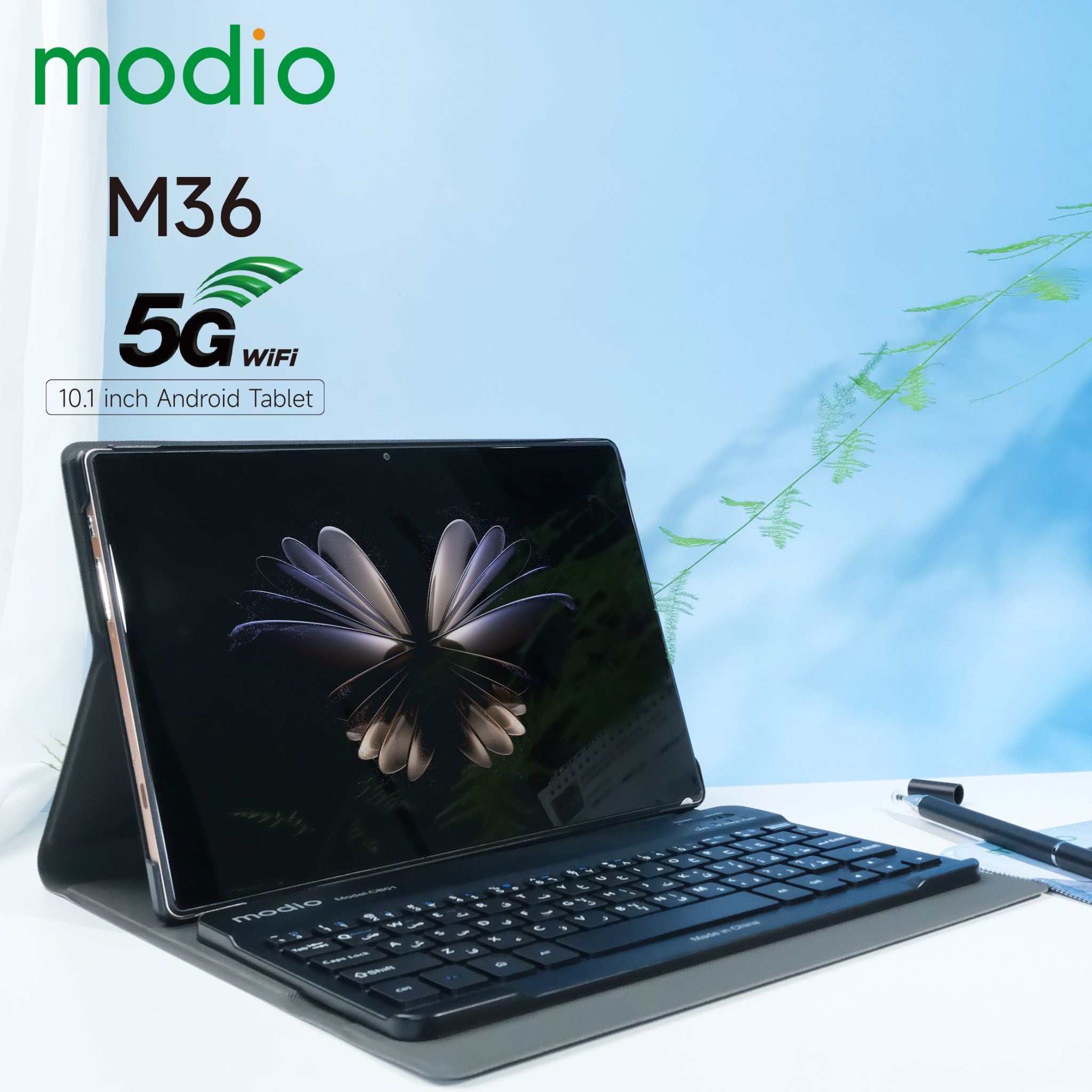 MODIO M36 Tablet With 10.1 Inch Screen Dual SIM Black, 12GB RAM 512GB 5G - Middle East Version With Gift