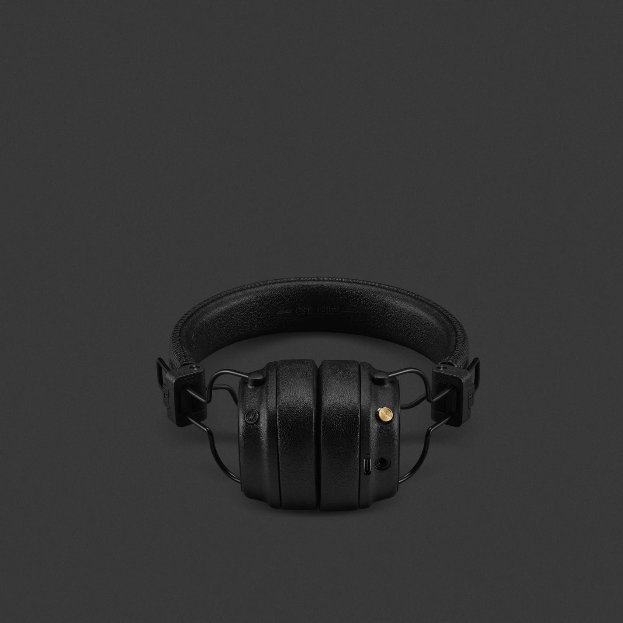 Marshall Major V Wireless On-Ear Headphones with Rugged & Foldable Design, Wireless Charging, 3 Hours Charging Time, Customizable M-Button, Bluetooth Version 5.3, Up to 100 Hours Play Time - Black