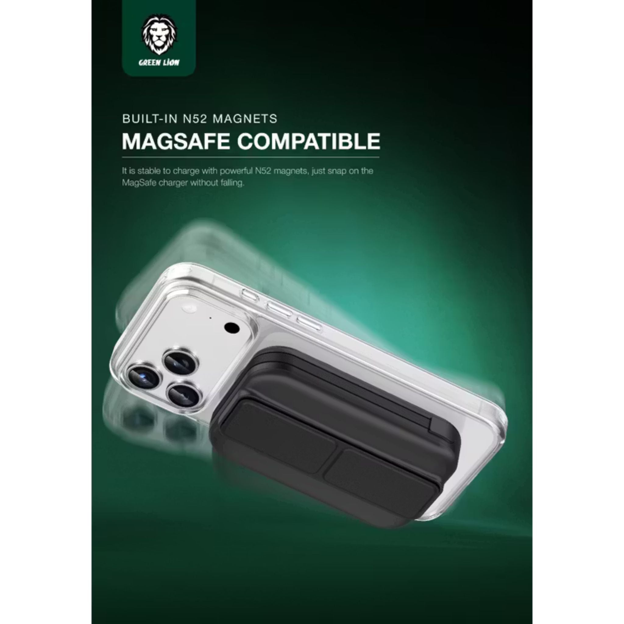 Green Lion MagSafe Crystal Clear Case for iPhone 17 Air, N52 Strong Magnets, Ultra HD Clarity, Camera Protection, Anti-Scratch, Ultra Drop Protection, Precise Cutouts, Military-Level Protection - Clear
