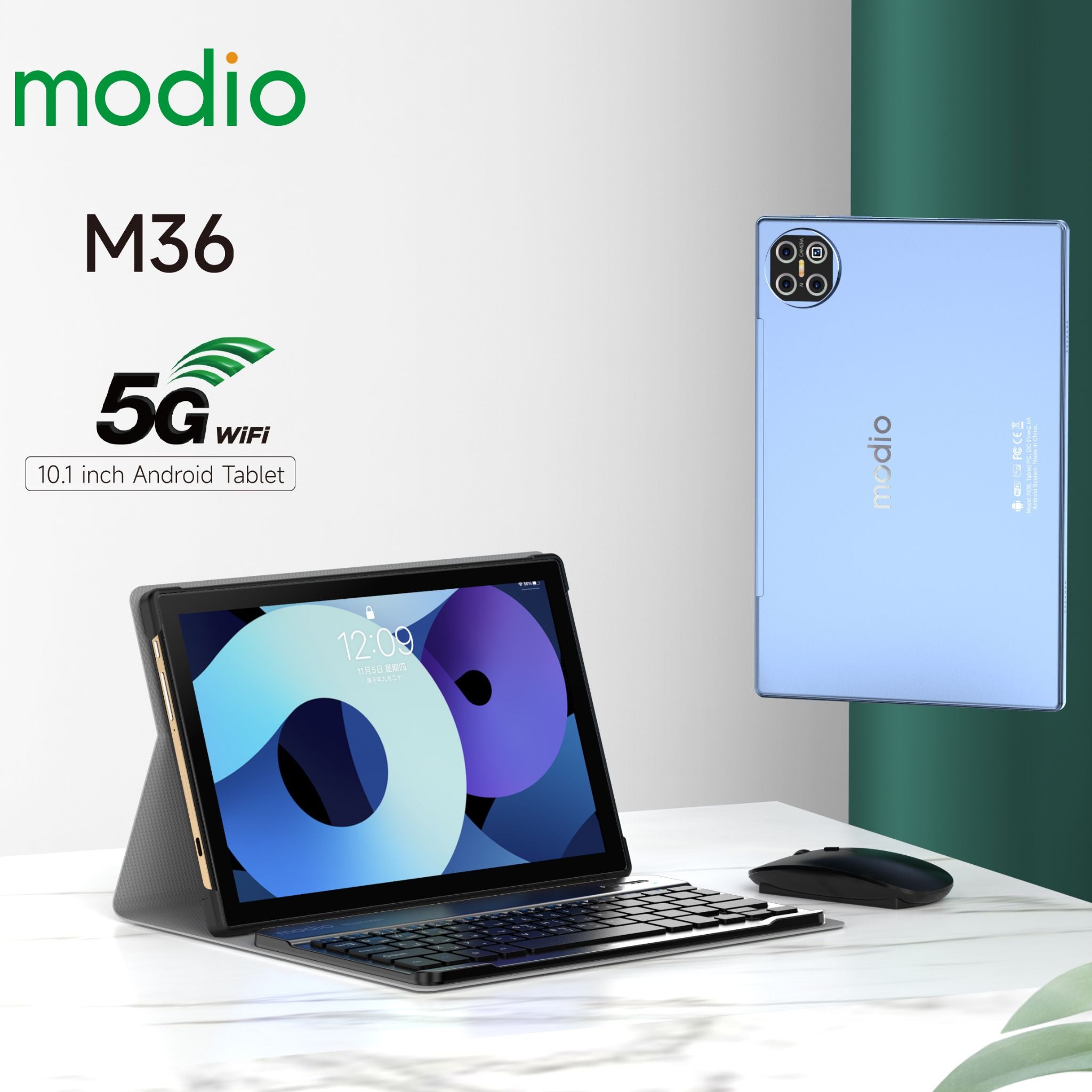 Modio M36 Tablet With 10.1 Inch Screen Dual SIM Grey, 12GB RAM 512GB 5G - Middle East Version With Gift