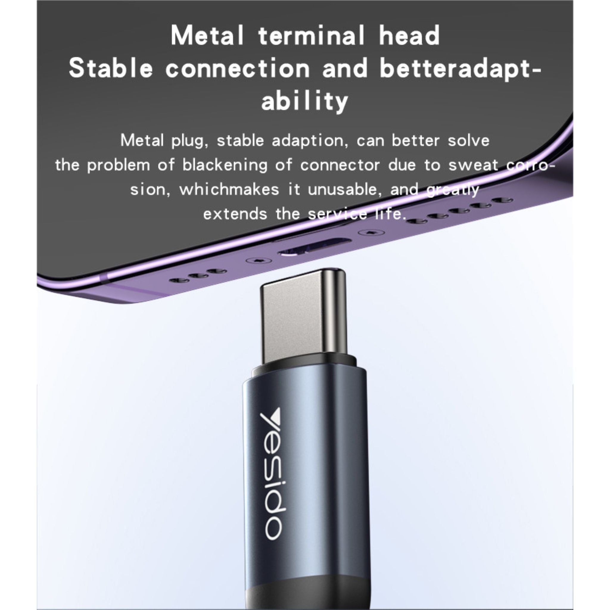 Yesido YAU42 Aluminum Alloy Built-in High-performance Type-C to 3.5MM AUX HD Call Audio Cable