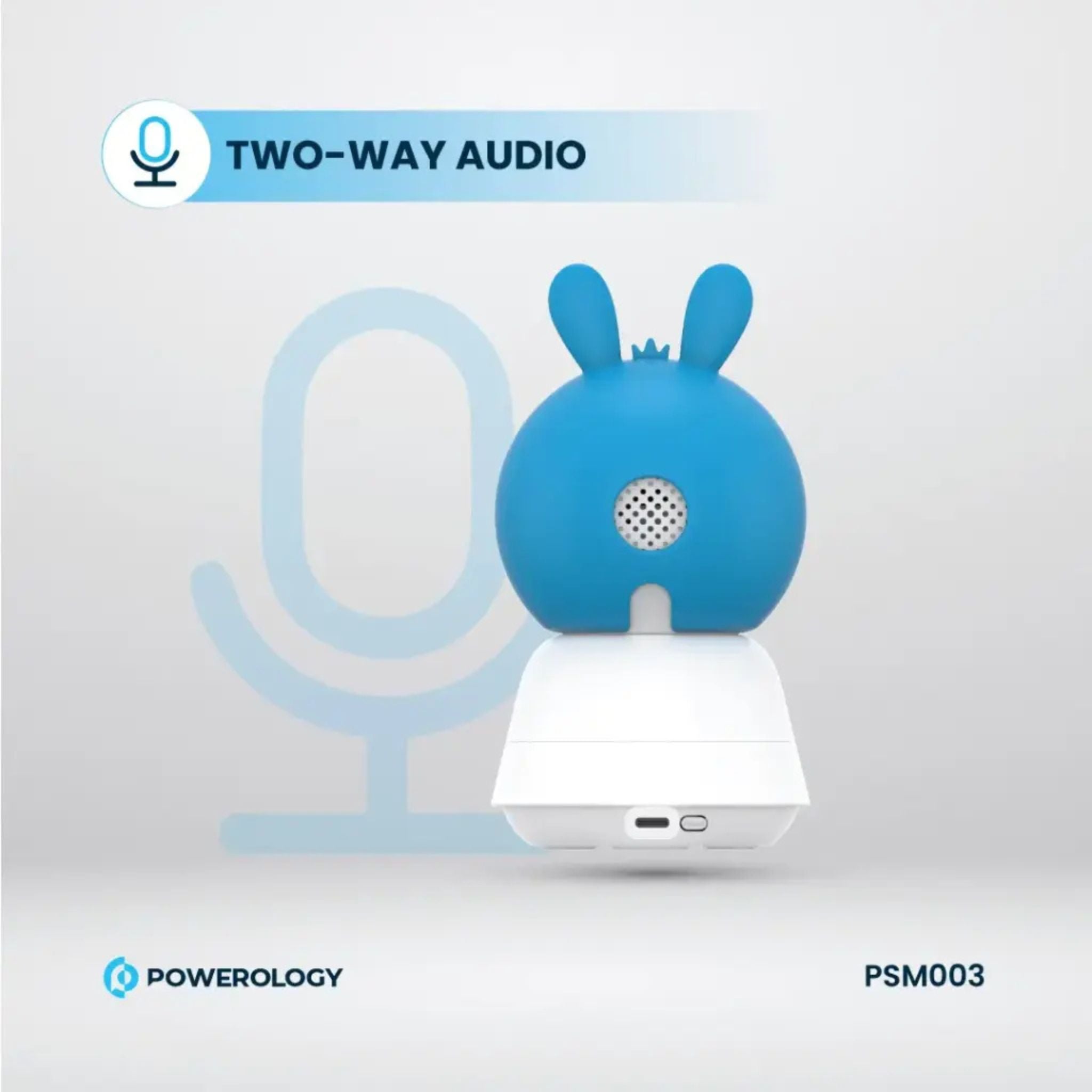 Powerology Monitor & App Baby Camera with 5" HD Display, 1080p Full HD Video, 2.4GHz Wi-Fi, AI Motion Tracking, Cry Detection, Two-Way Audio, Pan/Tilt/Zoom, Smart Night Vision, Temperature Alerts, Micro SD Support up to 256GB –Blue/Pink