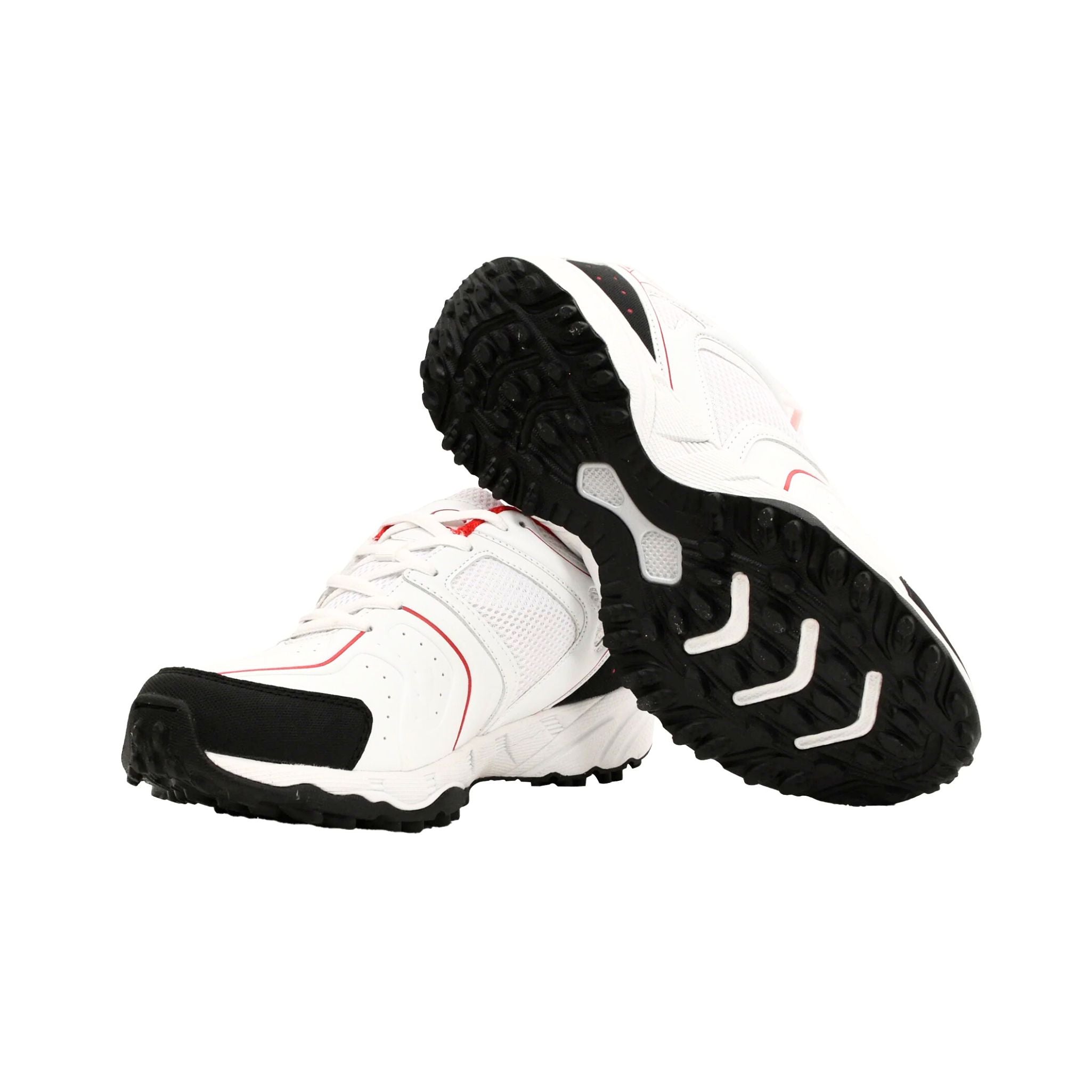 Outlander Mens Studded Cricket Sports Shoes -White/Red