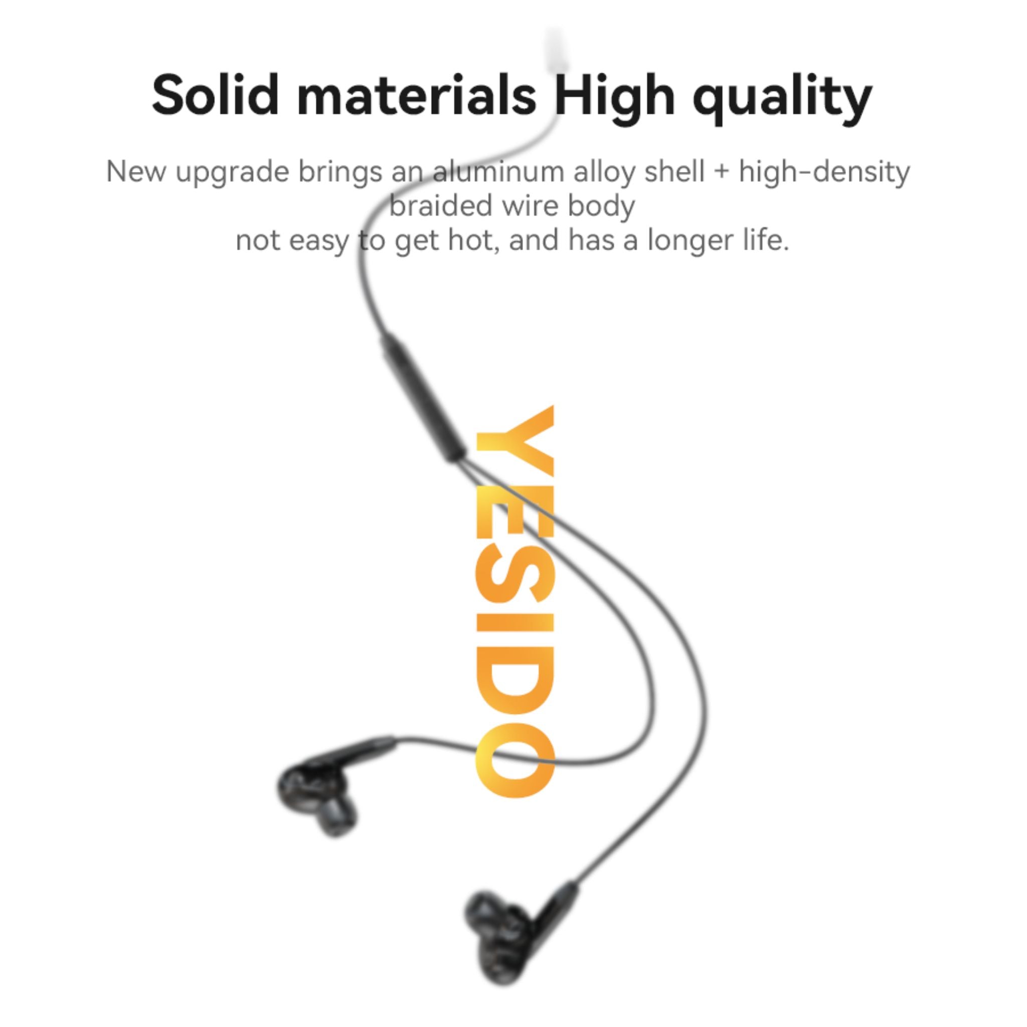 YESIDO YH44 High Quality Ergonomically Designed In-ear Earphone Dual Dynamic Type-C Wired Headphones