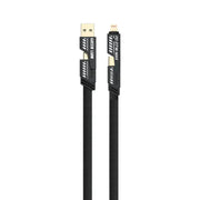 Green Lion 2-In-2 Braided Fast Charging Cable - Black