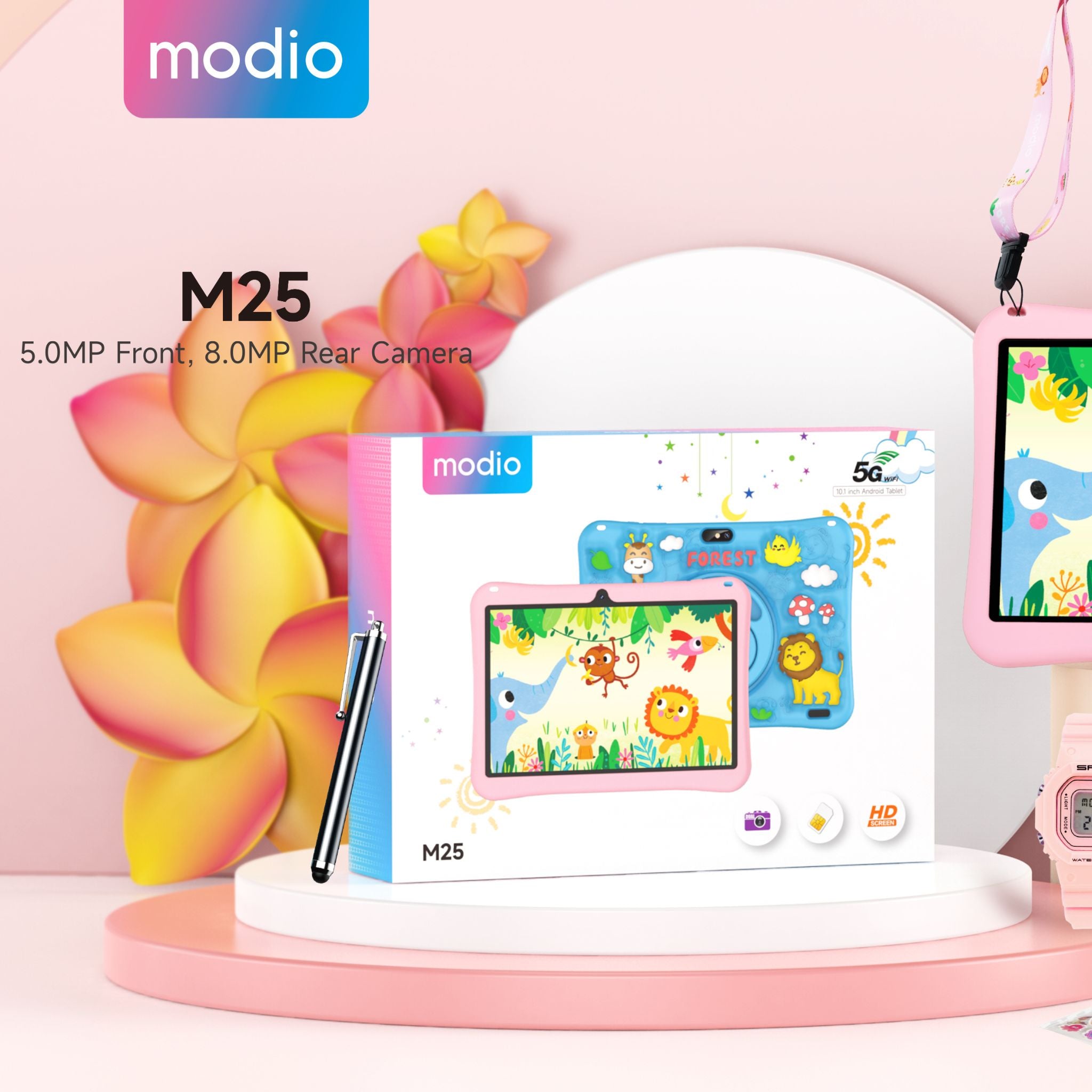 MODIO M25 WiFi Tablet With 10.1 Inch Screen,Dual Sim 8GB RAM 512GB 5G - Middle East Version With Gift_Blue