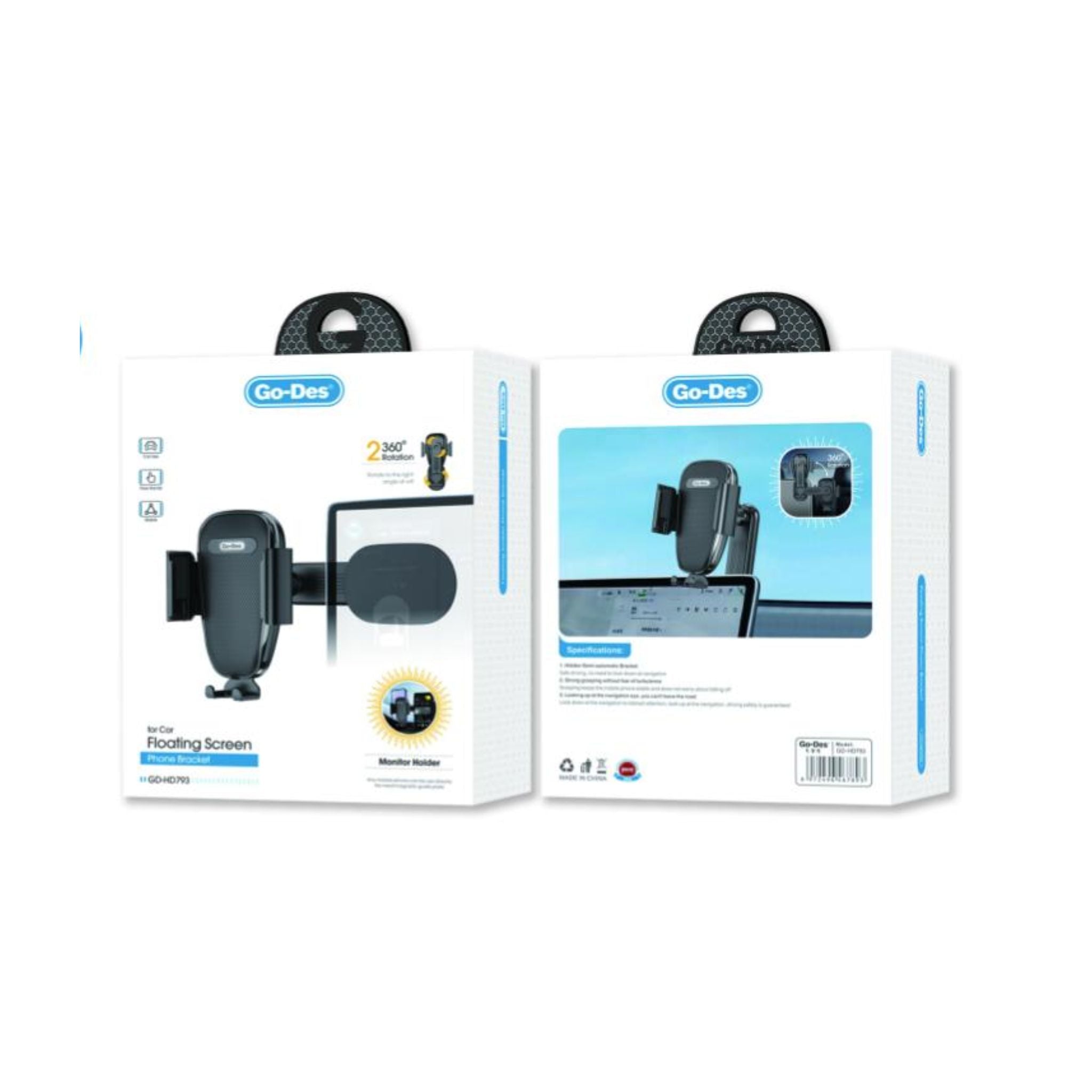 Premium Go Des (GD-HD793) Floating Screen Phone Bracket-BLACK