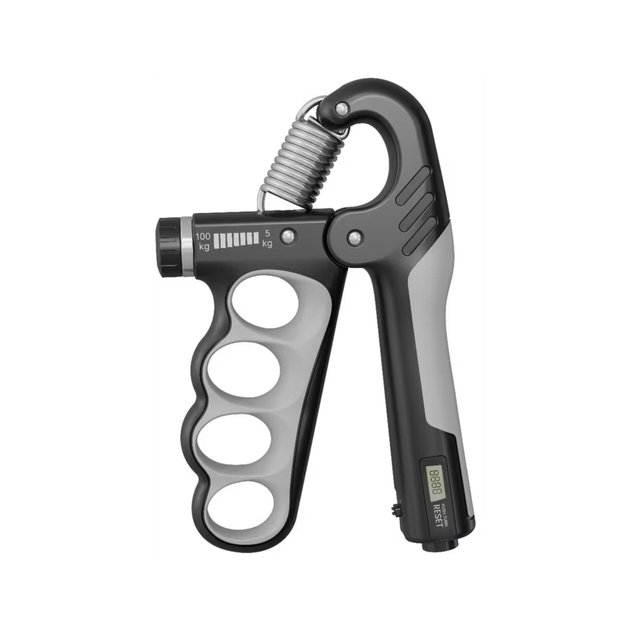 Digital grip strengthener on a white background