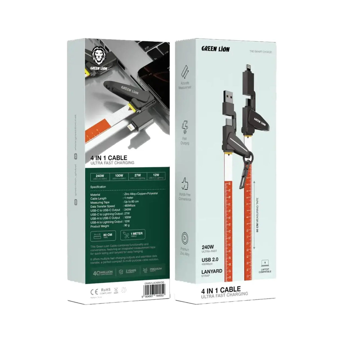 Green Lion 4-In-1 Ultra Fast Charging - Orange