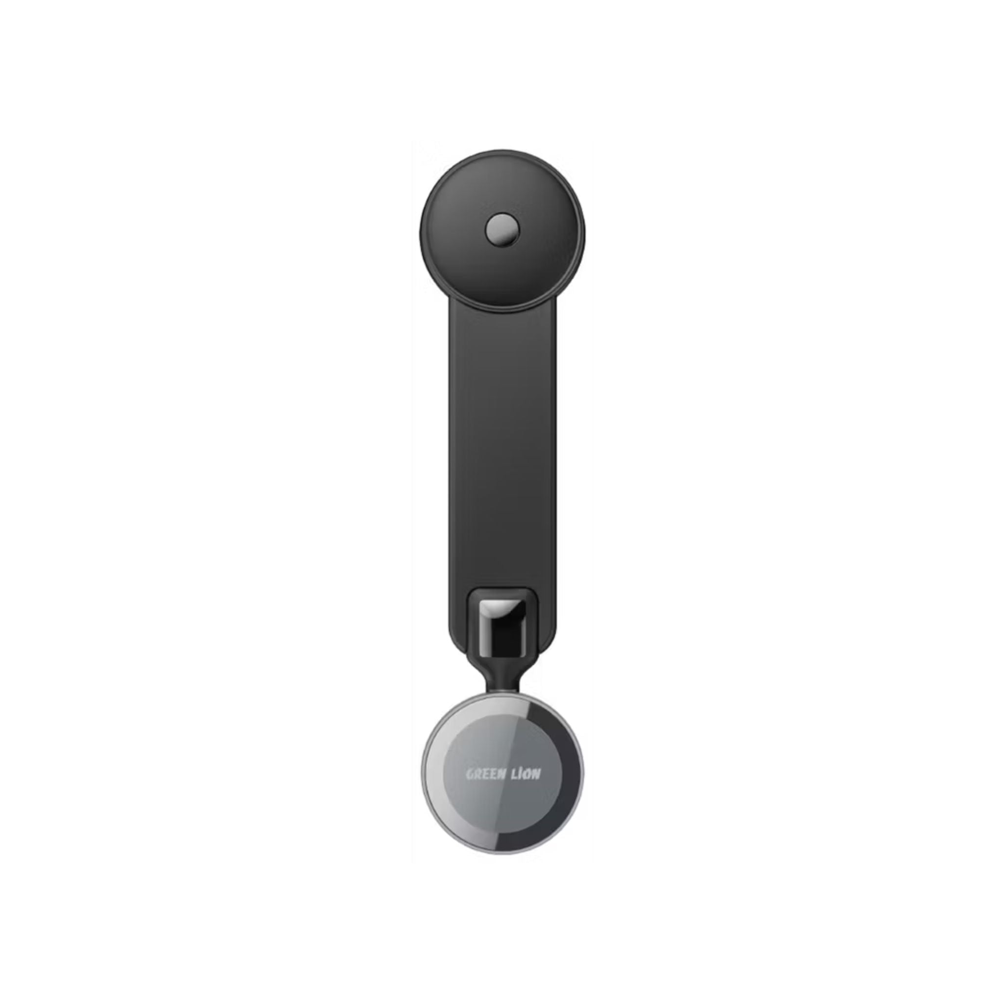Black and gray phone ring holder on a white background
