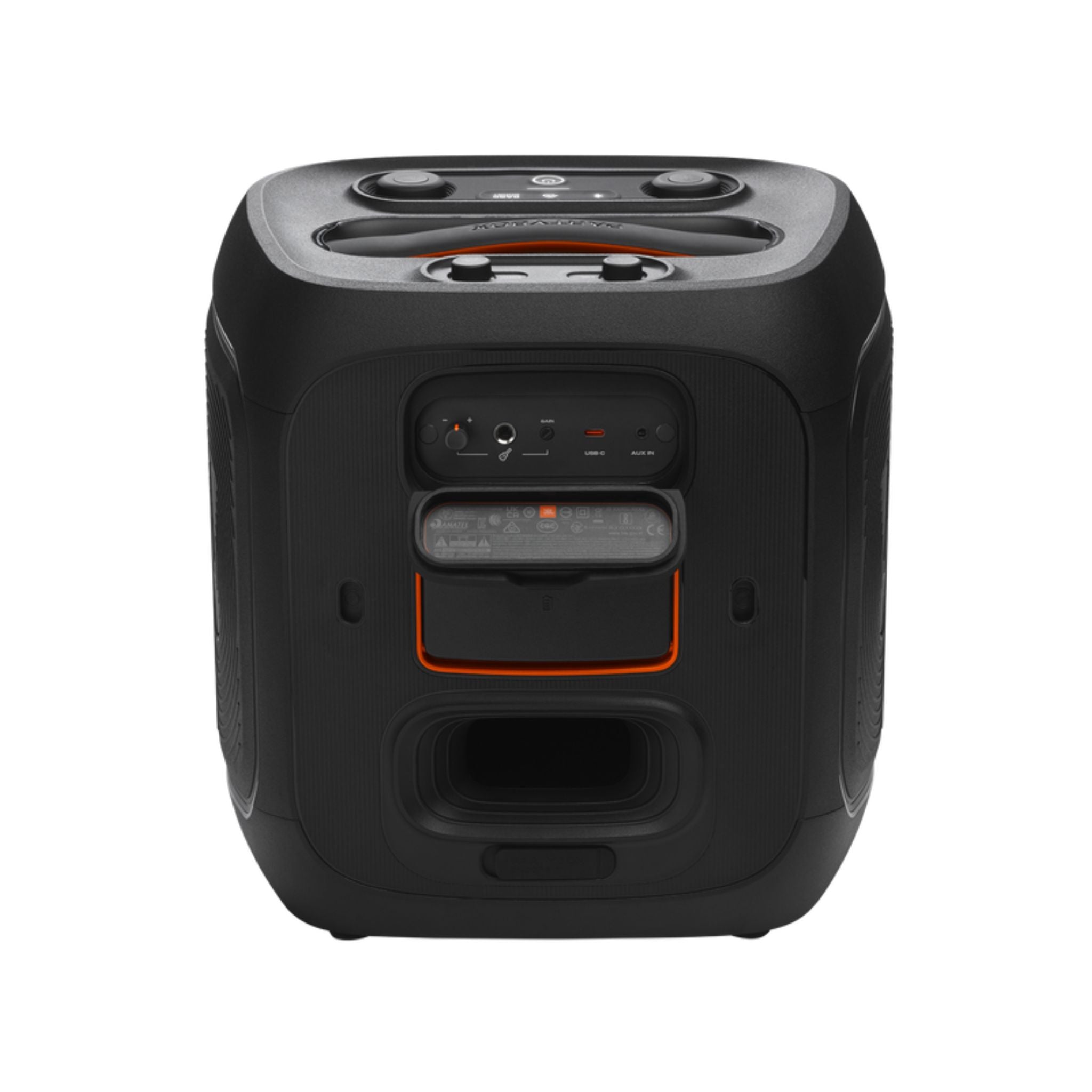 JBL PartyBox Encore 2 Portable Bluetooth Speaker 100W Sound AI Boost 15H Battery Wireless Mic Dynamic Lights Auracast, Karaoke & Guitar Input IPX4 Splashproof -Black