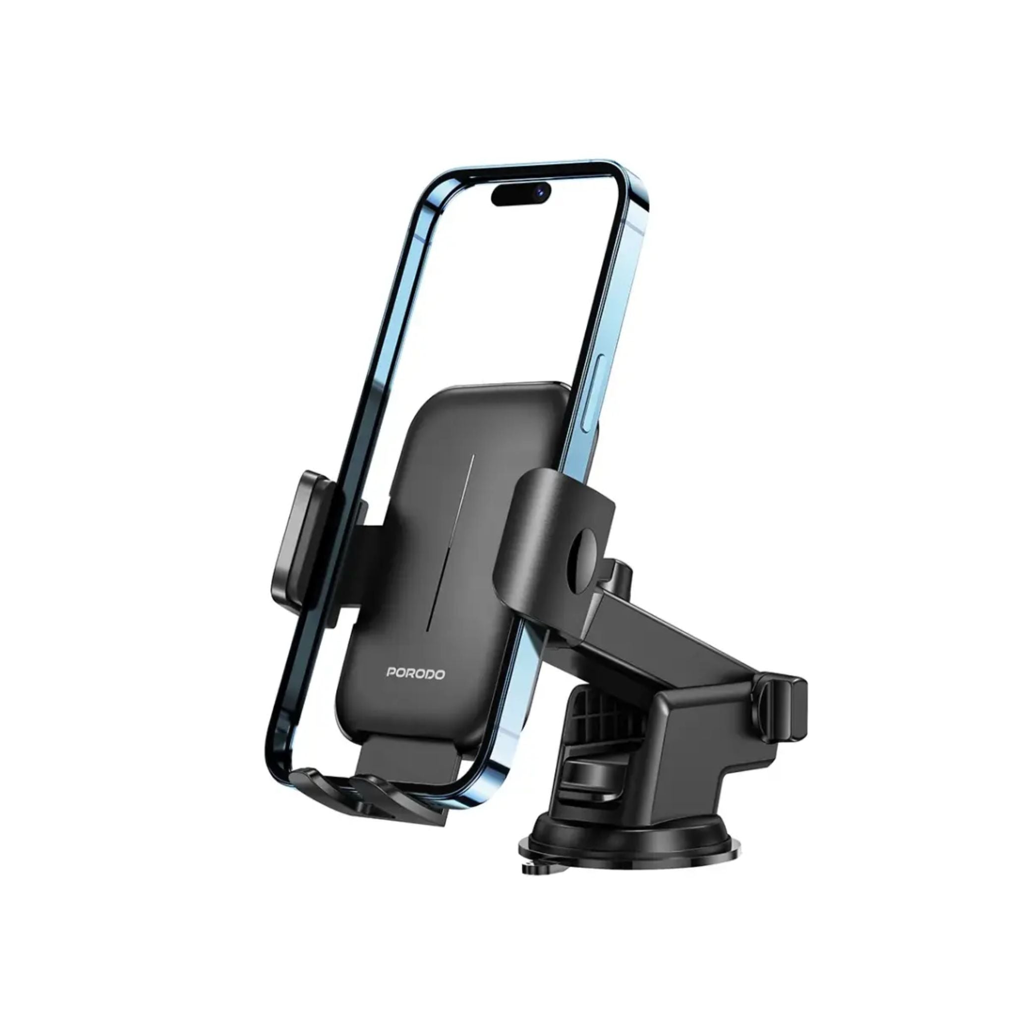 Porodo Adjustable Clamps Dash & Windshield Mount - Black