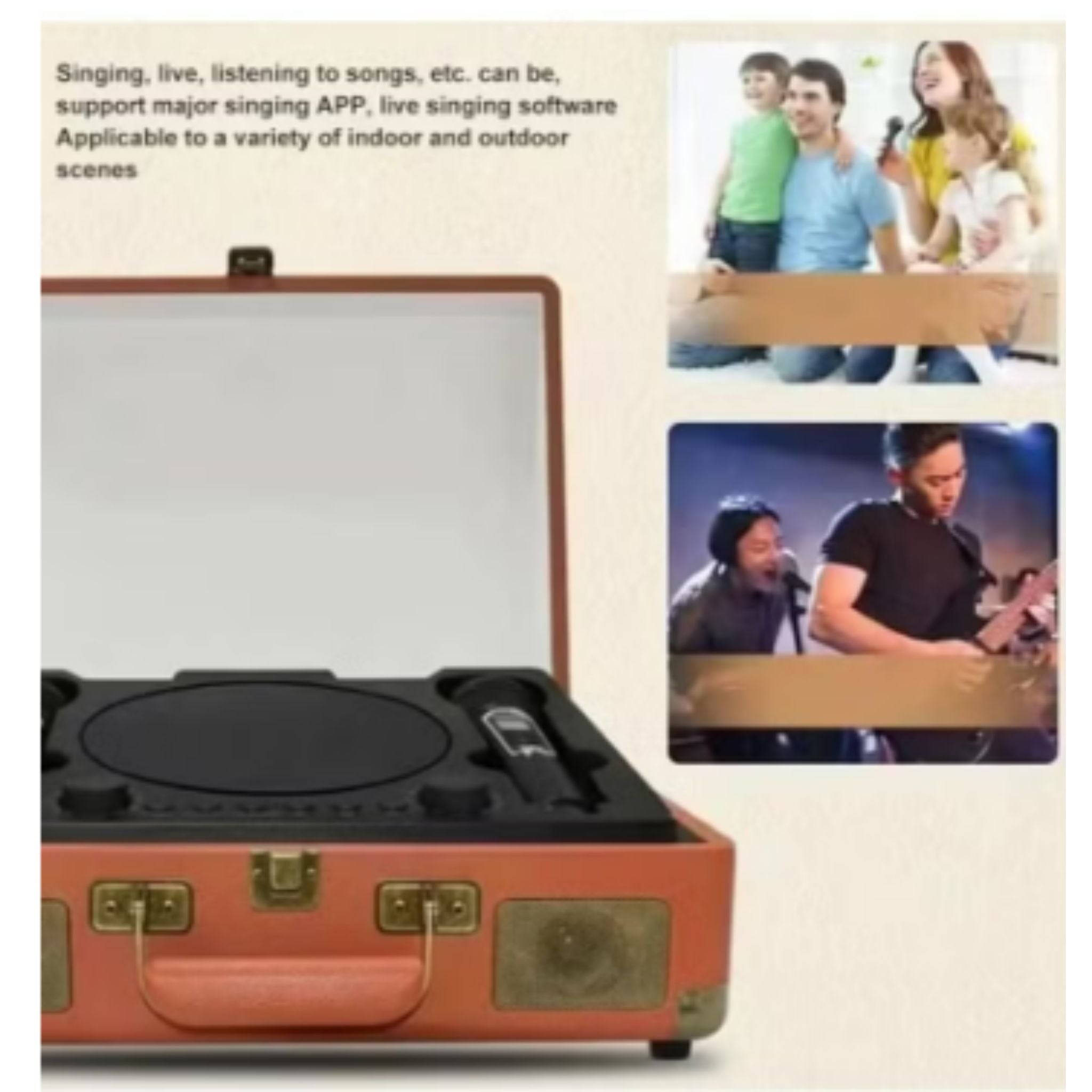 Smartbarry SW01 Karoake Bluetooth Speaker 2mic Suitcase Design